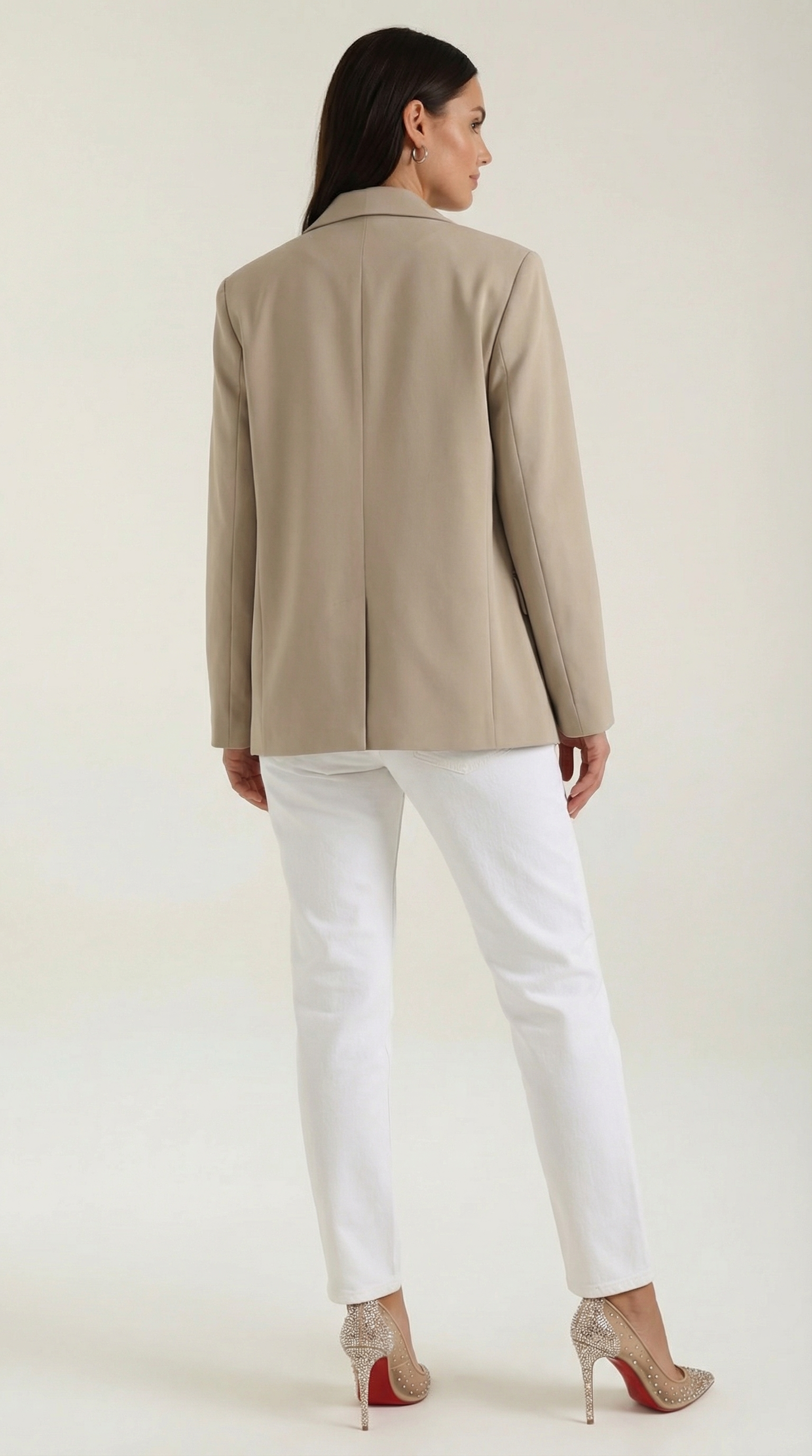 Blazer Donna Classico Longline Spalle Strutturate Sartoriale