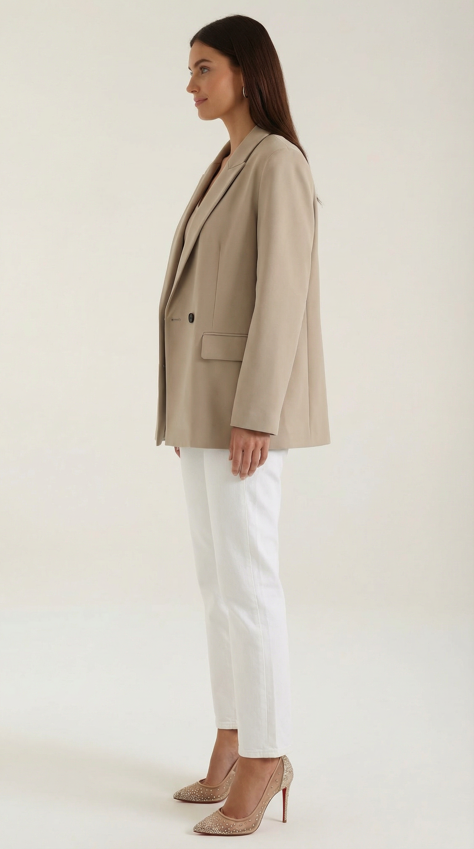 Blazer Donna Classico Longline Spalle Strutturate Sartoriale