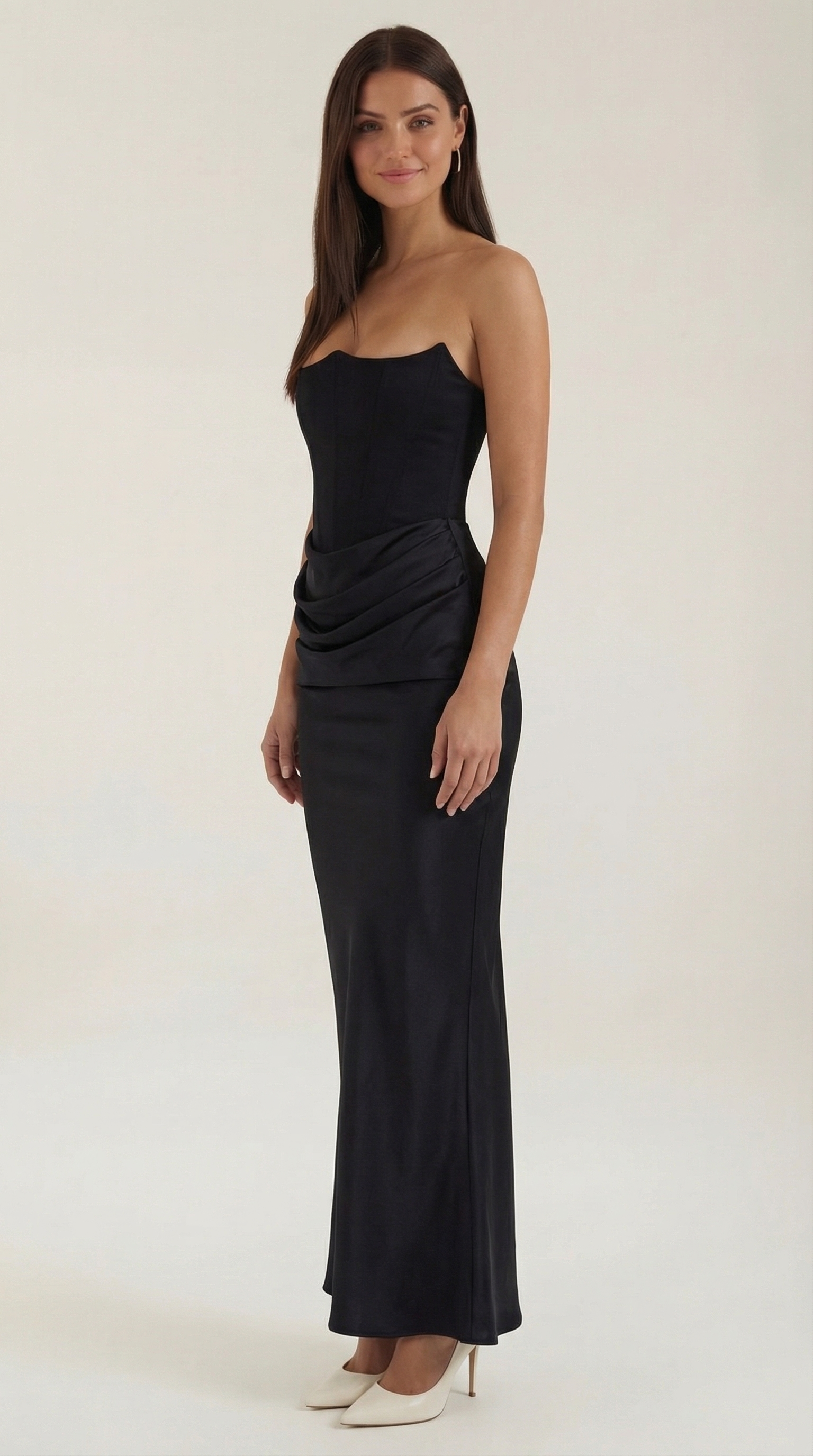 Abito Lungo Donna con Corsetto Bustier da Gala Elegante