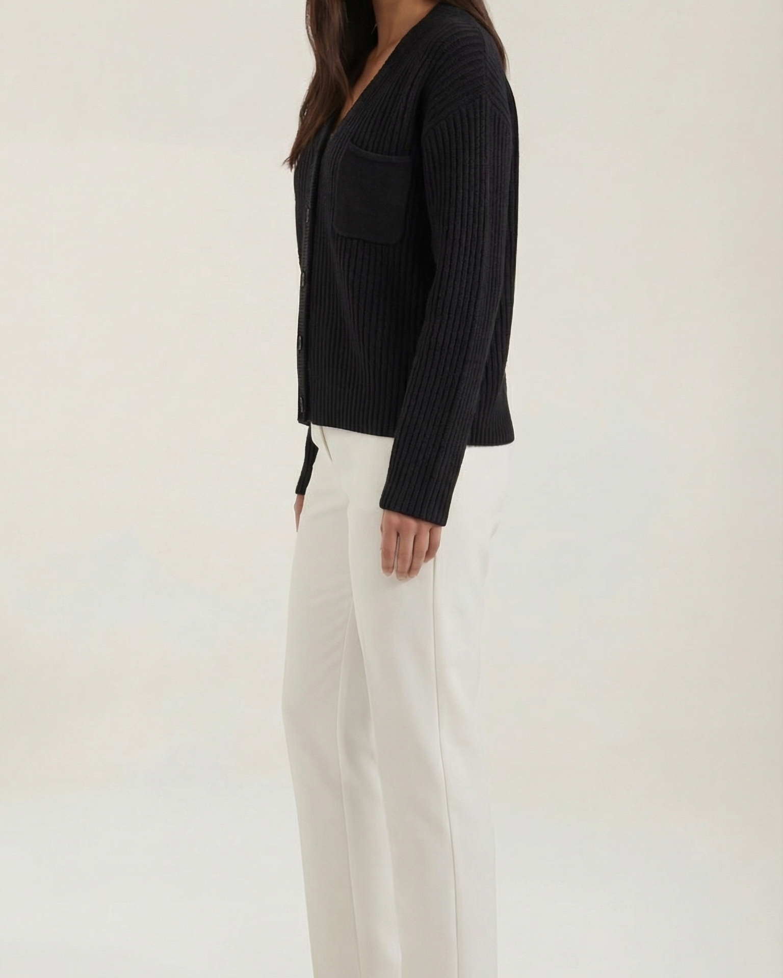 Cardigan Donna Oversize in Maglia a Coste Avvolgente Comodo