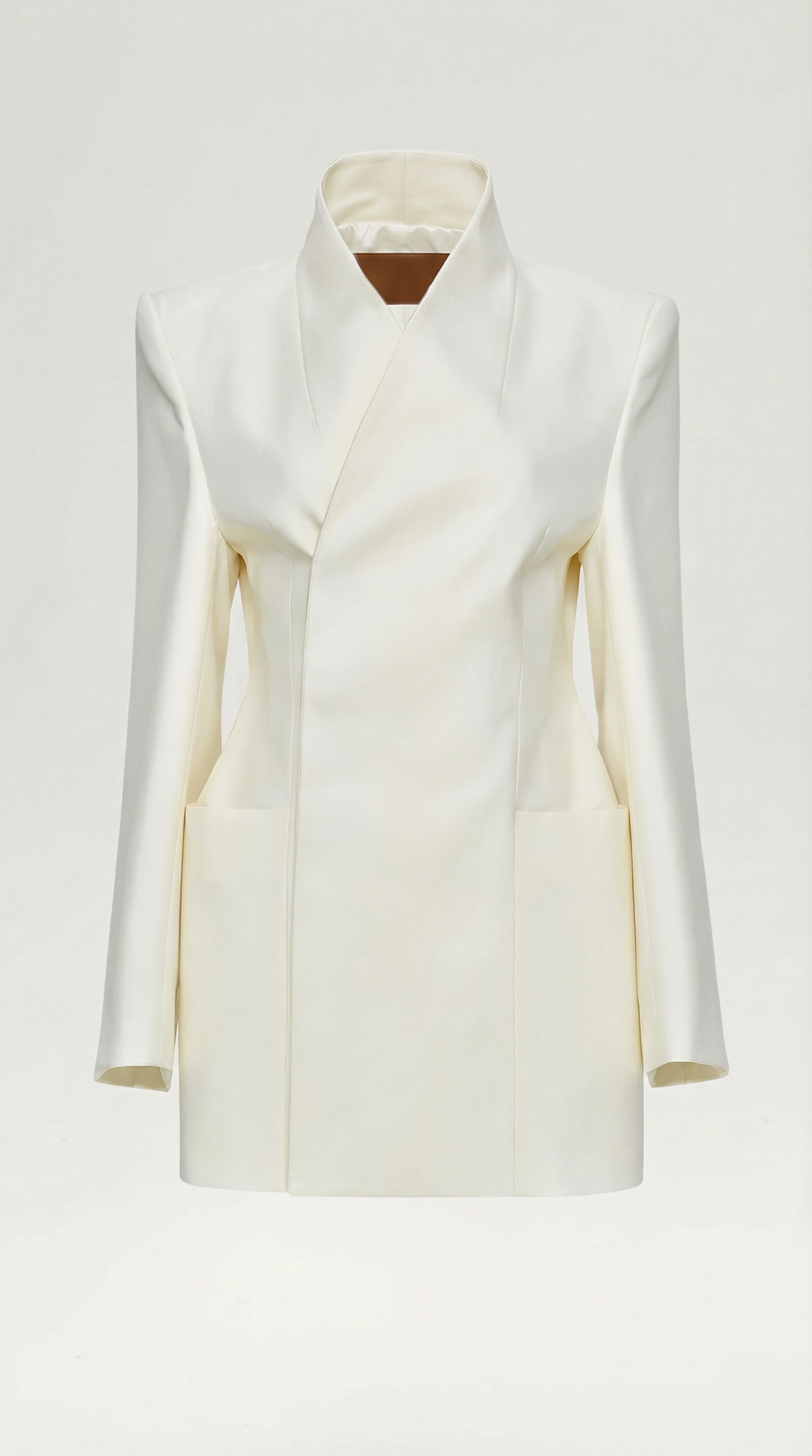 Abito Blazer Corto Donna Spalle Marcate Chiusura Asimmetrica