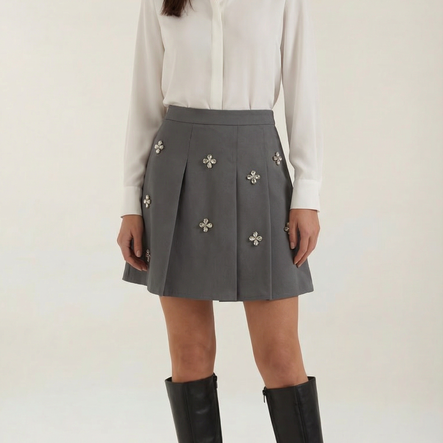 Gonna Donna in Maglia con Margherite Linea a Linea A