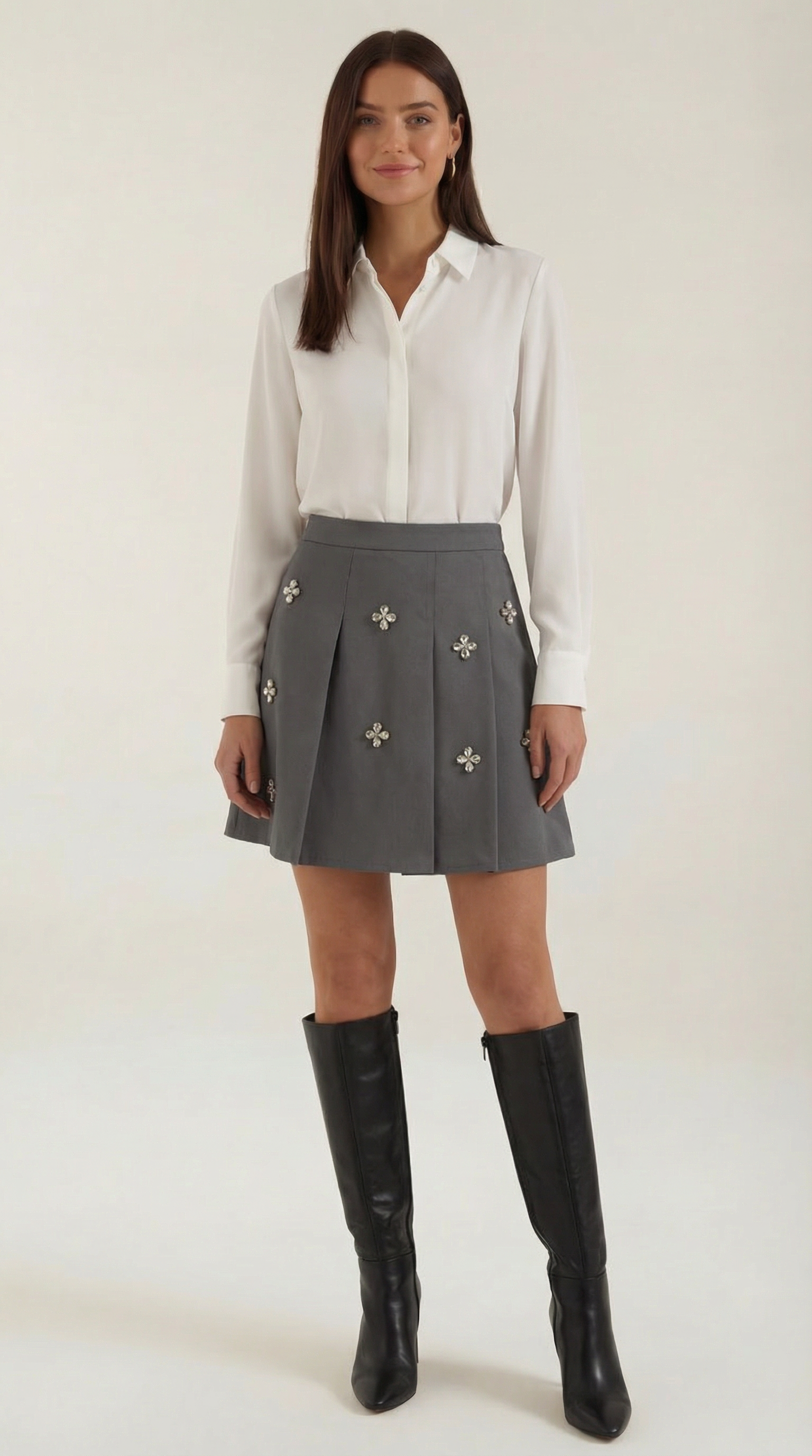 Gonna Donna in Maglia con Margherite Linea a Linea A