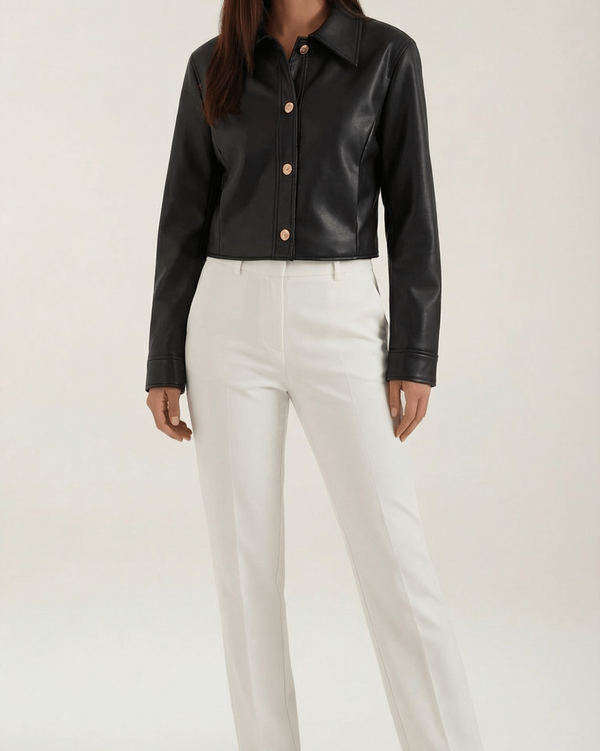 Aurazio Giacca di Ecopelle Corta da Donna