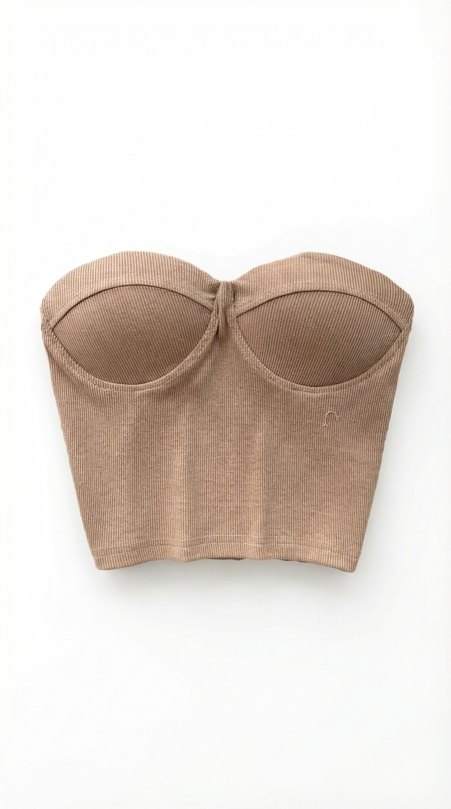 Canotta Donna Senza Spalline a Coste Bustier Aderente