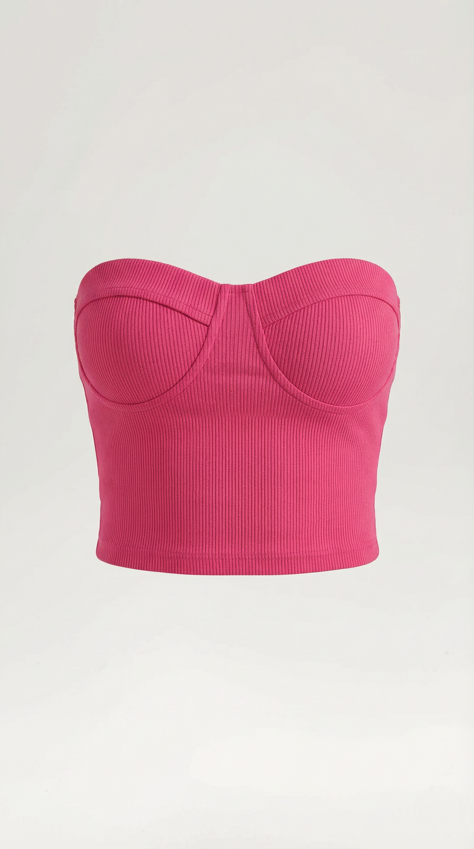 Canotta Donna Senza Spalline a Coste Bustier Aderente