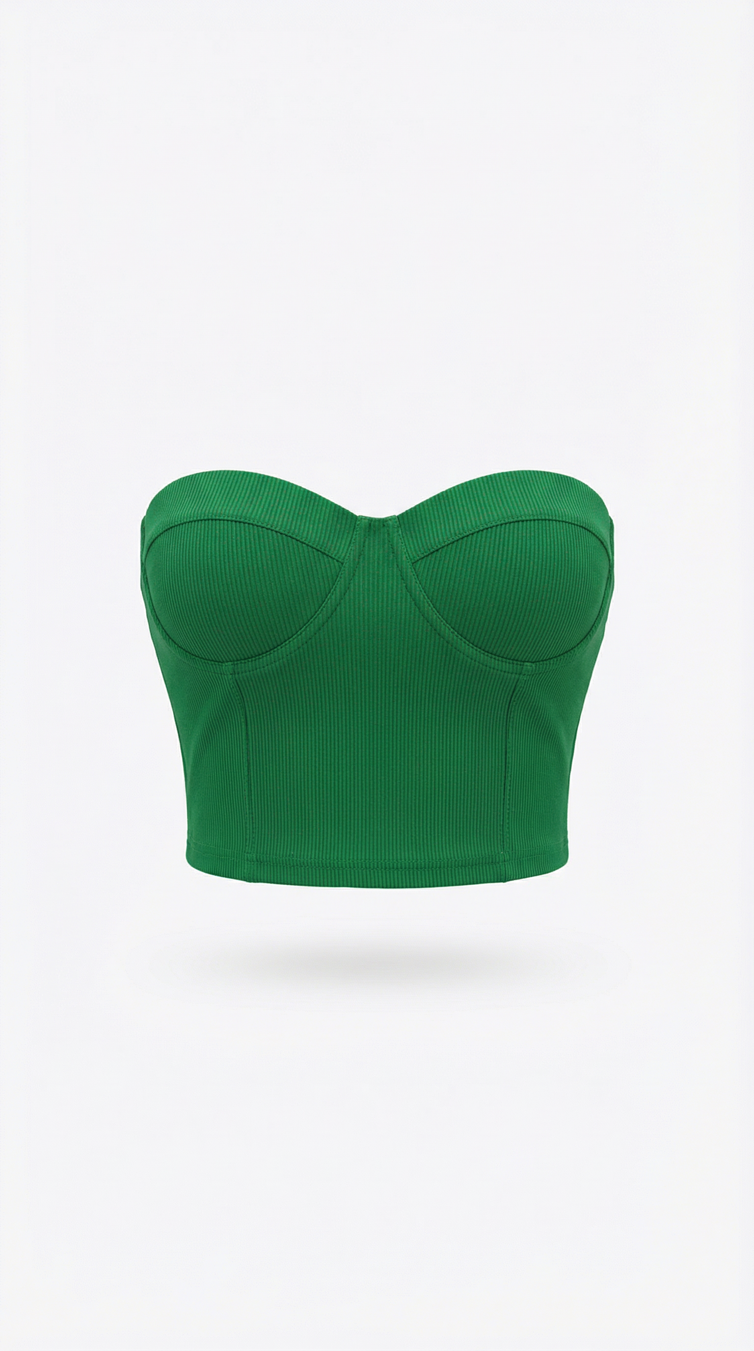 Canotta Donna Senza Spalline a Coste Bustier Aderente