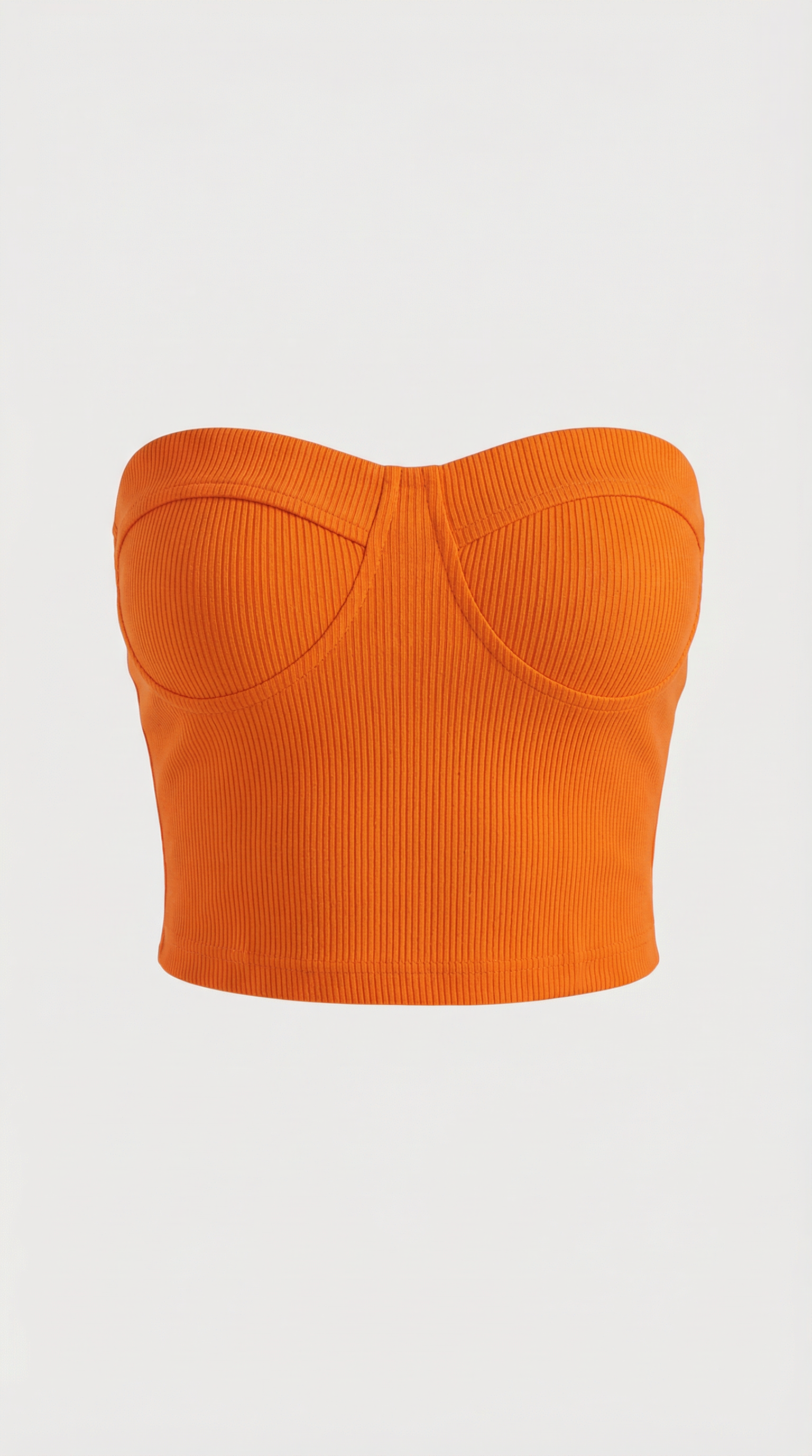 Canotta Donna Senza Spalline a Coste Bustier Aderente