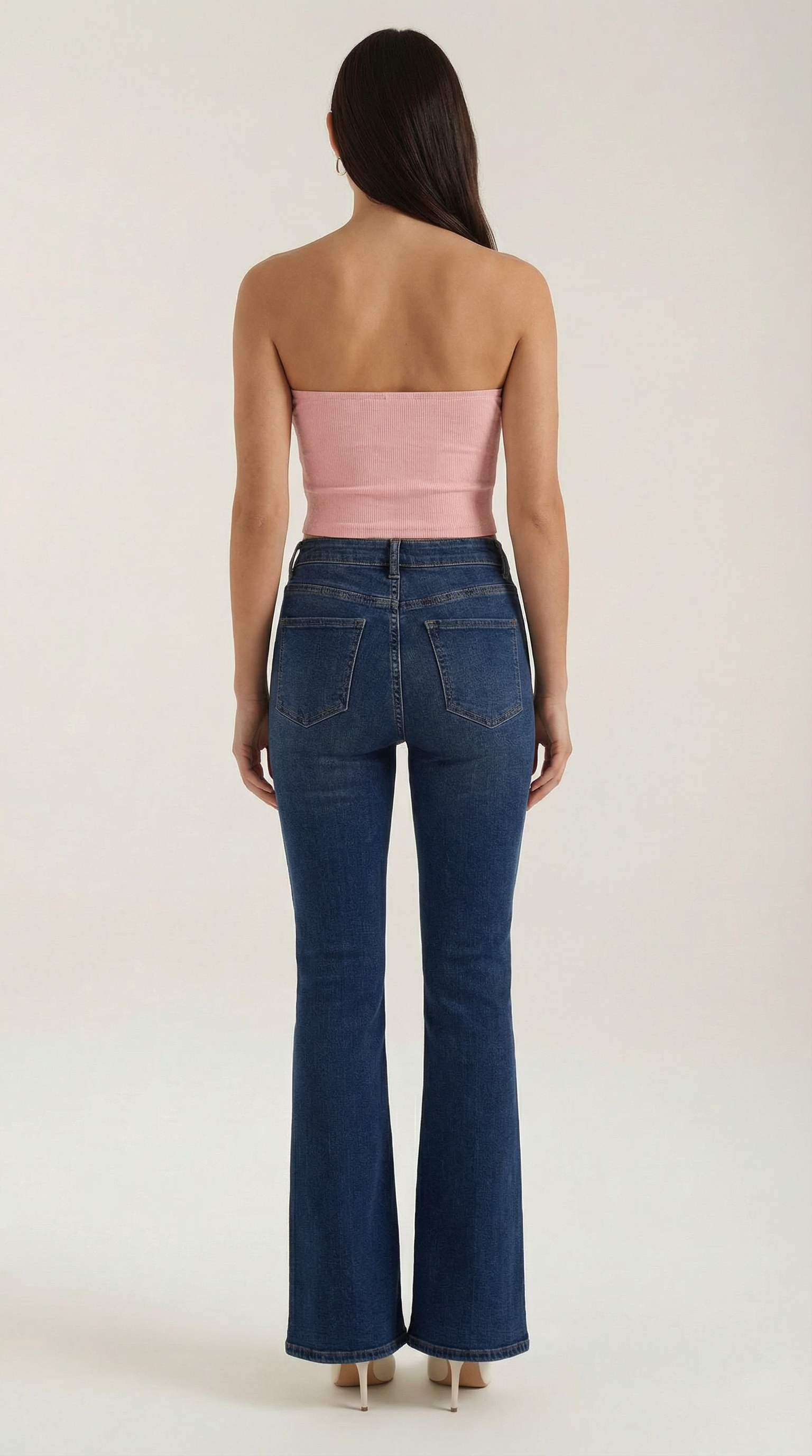 Canotta Donna Senza Spalline a Coste Bustier Aderente