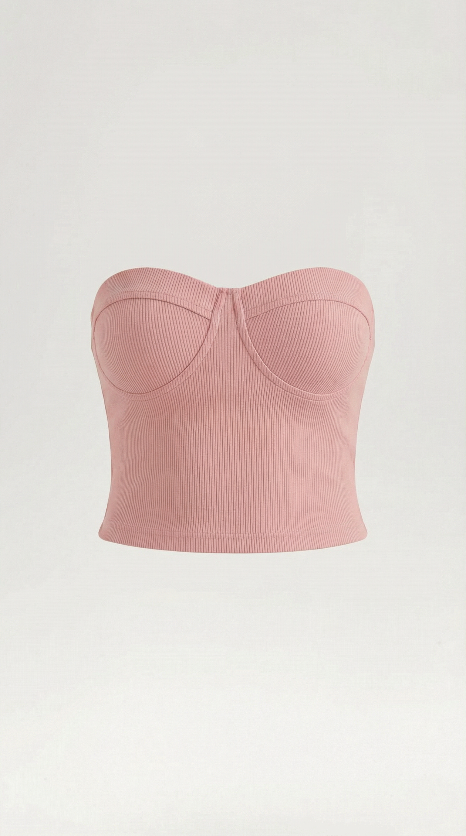 Canotta Donna Senza Spalline a Coste Bustier Aderente