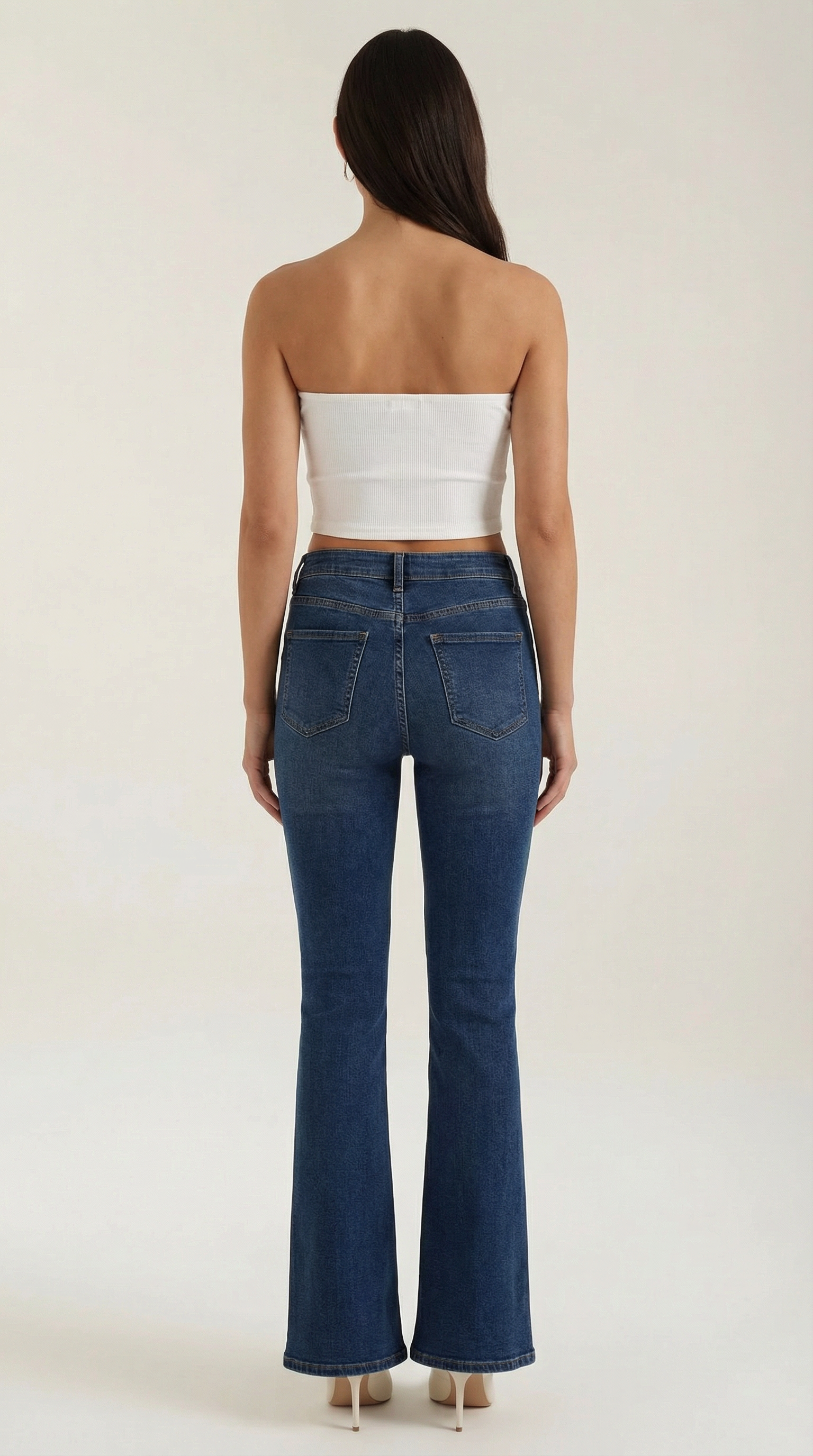 Canotta Donna Senza Spalline a Coste Bustier Aderente