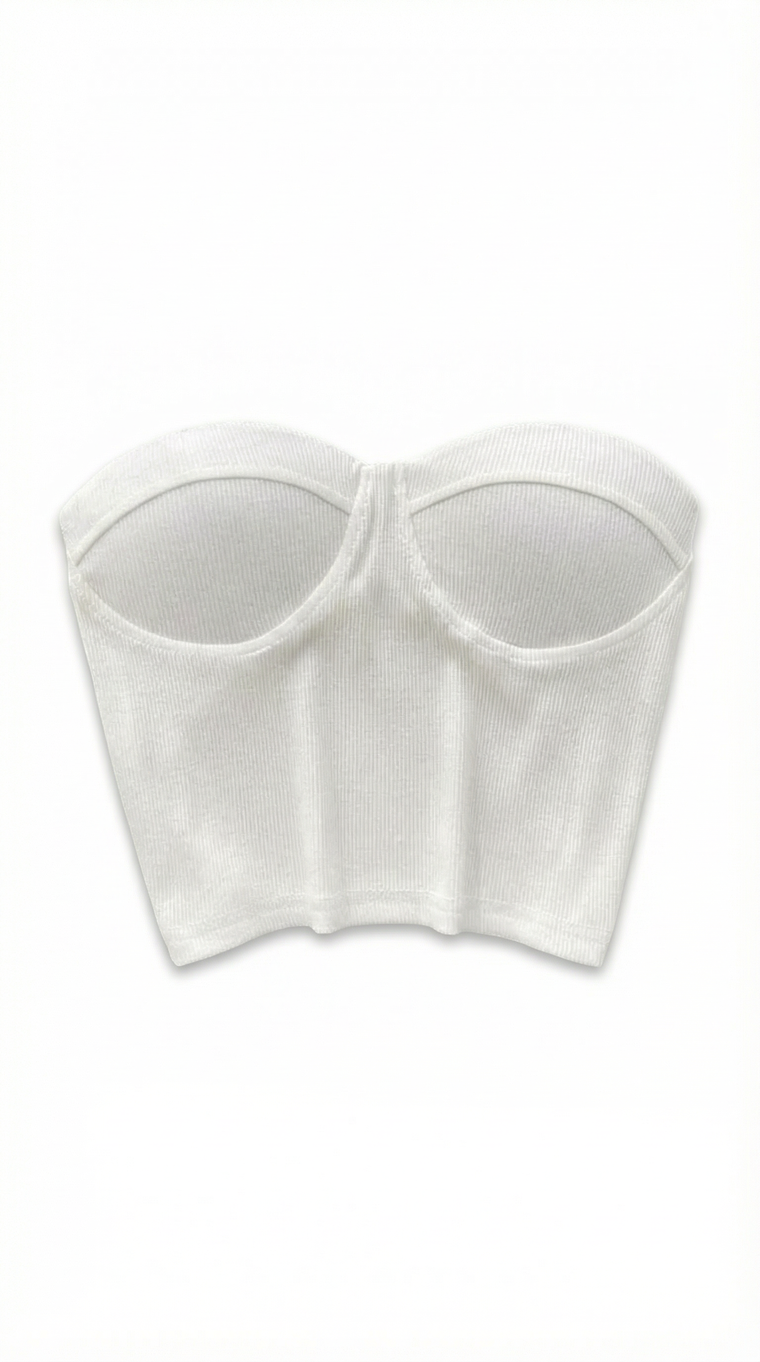 Canotta Donna Senza Spalline a Coste Bustier Aderente