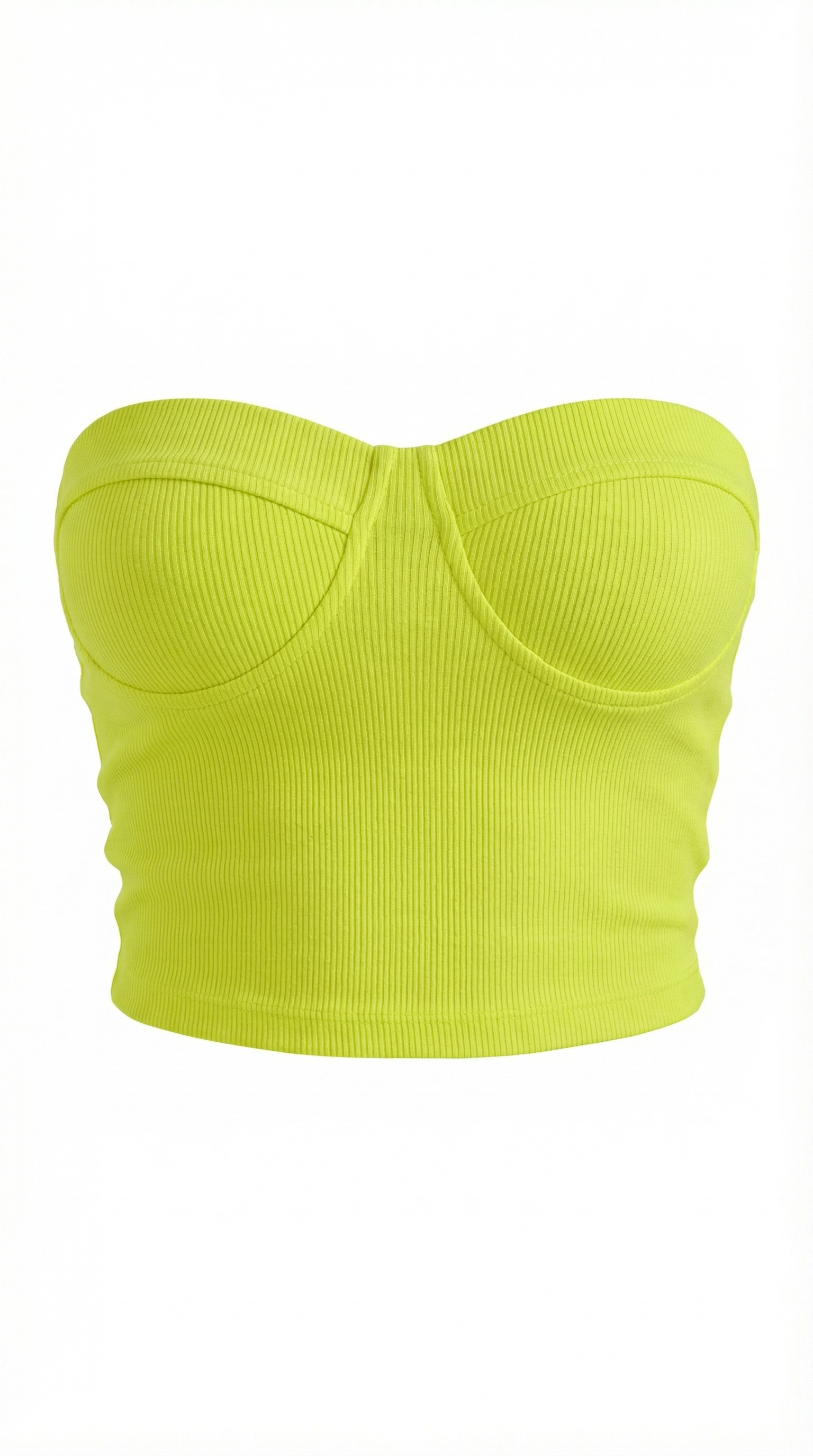 Canotta Donna Senza Spalline a Coste Bustier Aderente