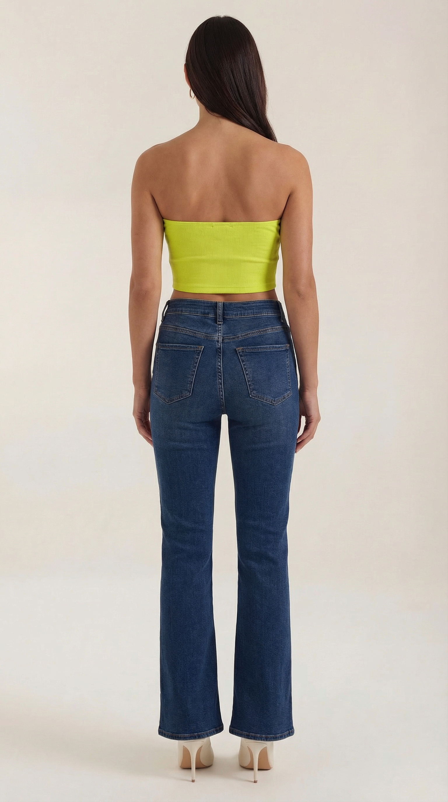 Canotta Donna Senza Spalline a Coste Bustier Aderente