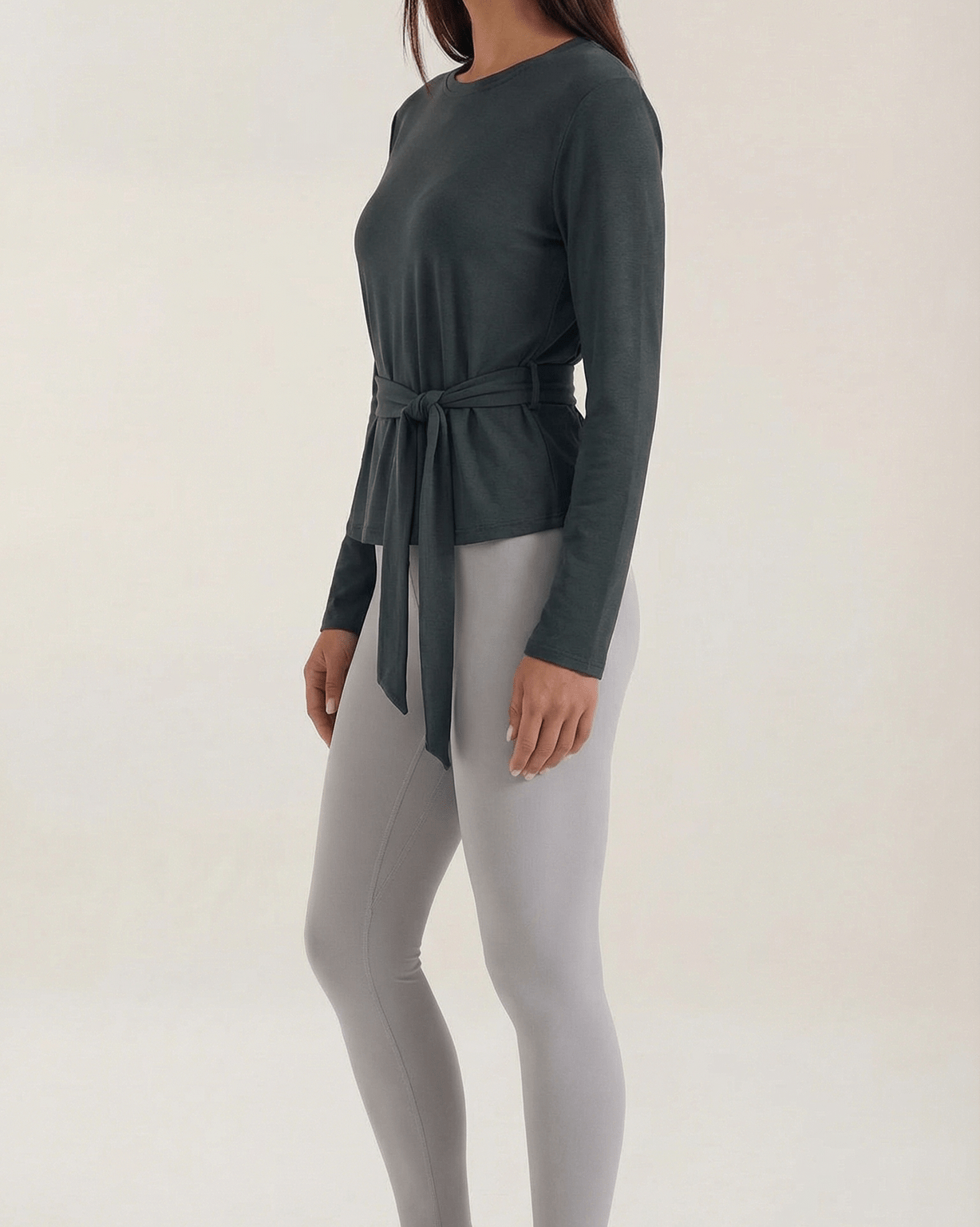 Aurazio Top Manica Lunga con Nodo Vita per Donna