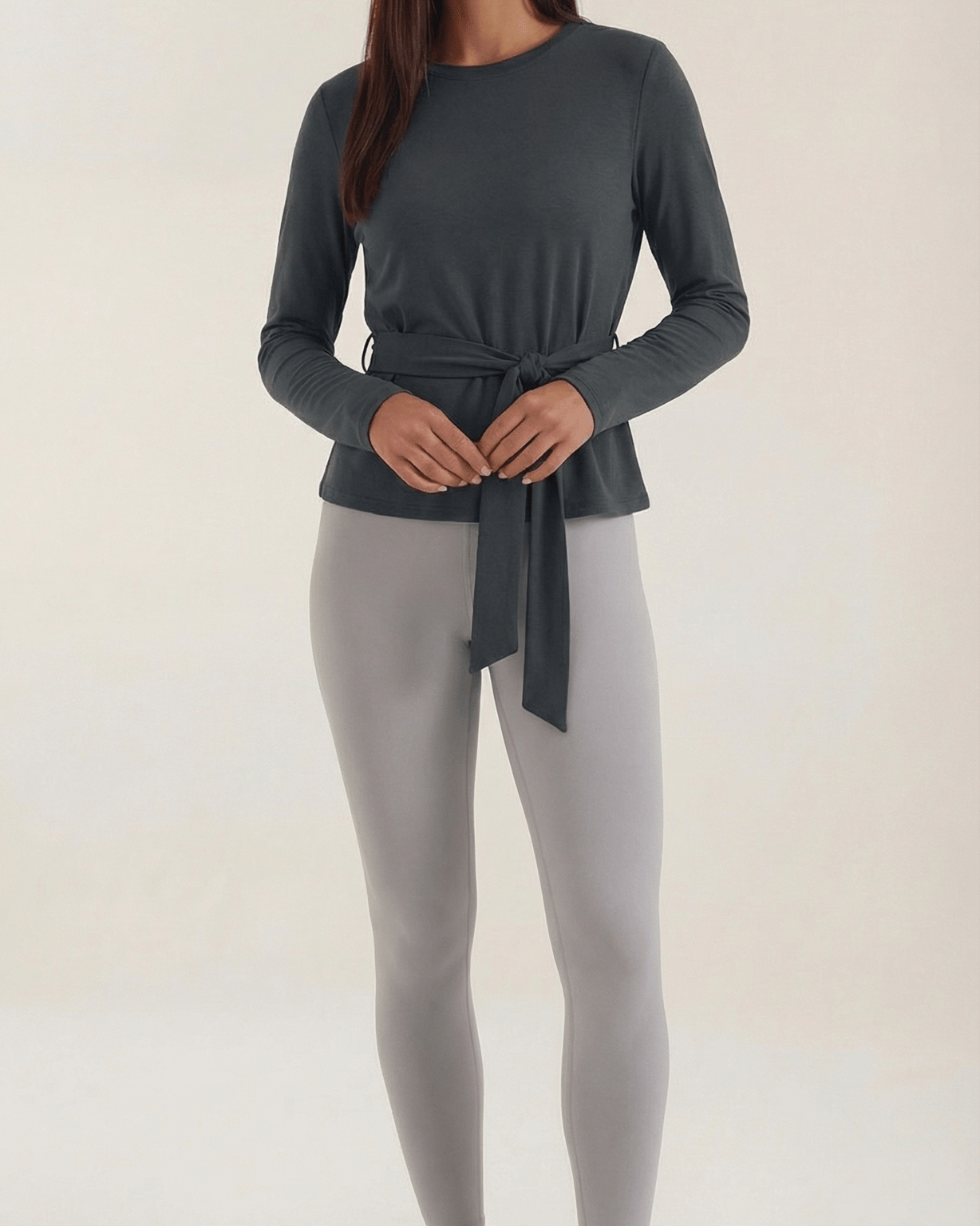 Aurazio Top Manica Lunga con Nodo Vita per Donna