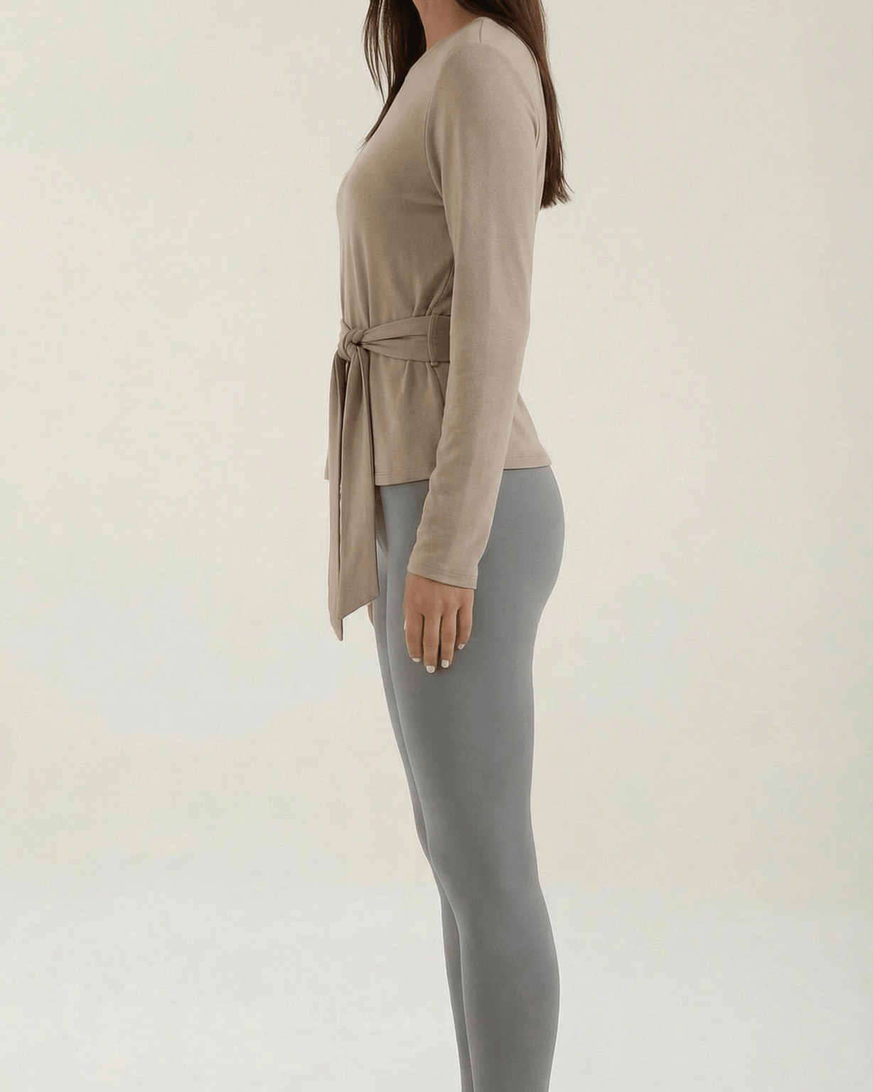 Aurazio Top Manica Lunga con Nodo Vita per Donna