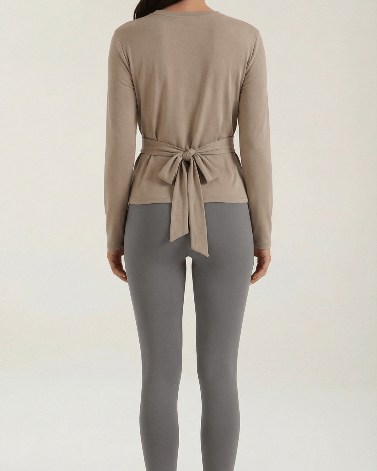 Aurazio Top Manica Lunga con Nodo Vita per Donna