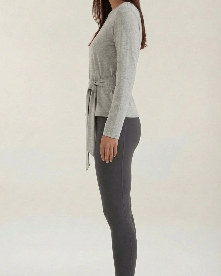 Aurazio Top Manica Lunga con Nodo Vita per Donna