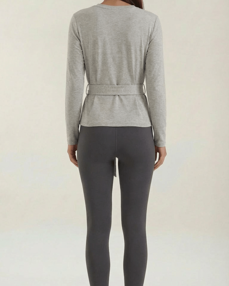 Aurazio Top Manica Lunga con Nodo Vita per Donna