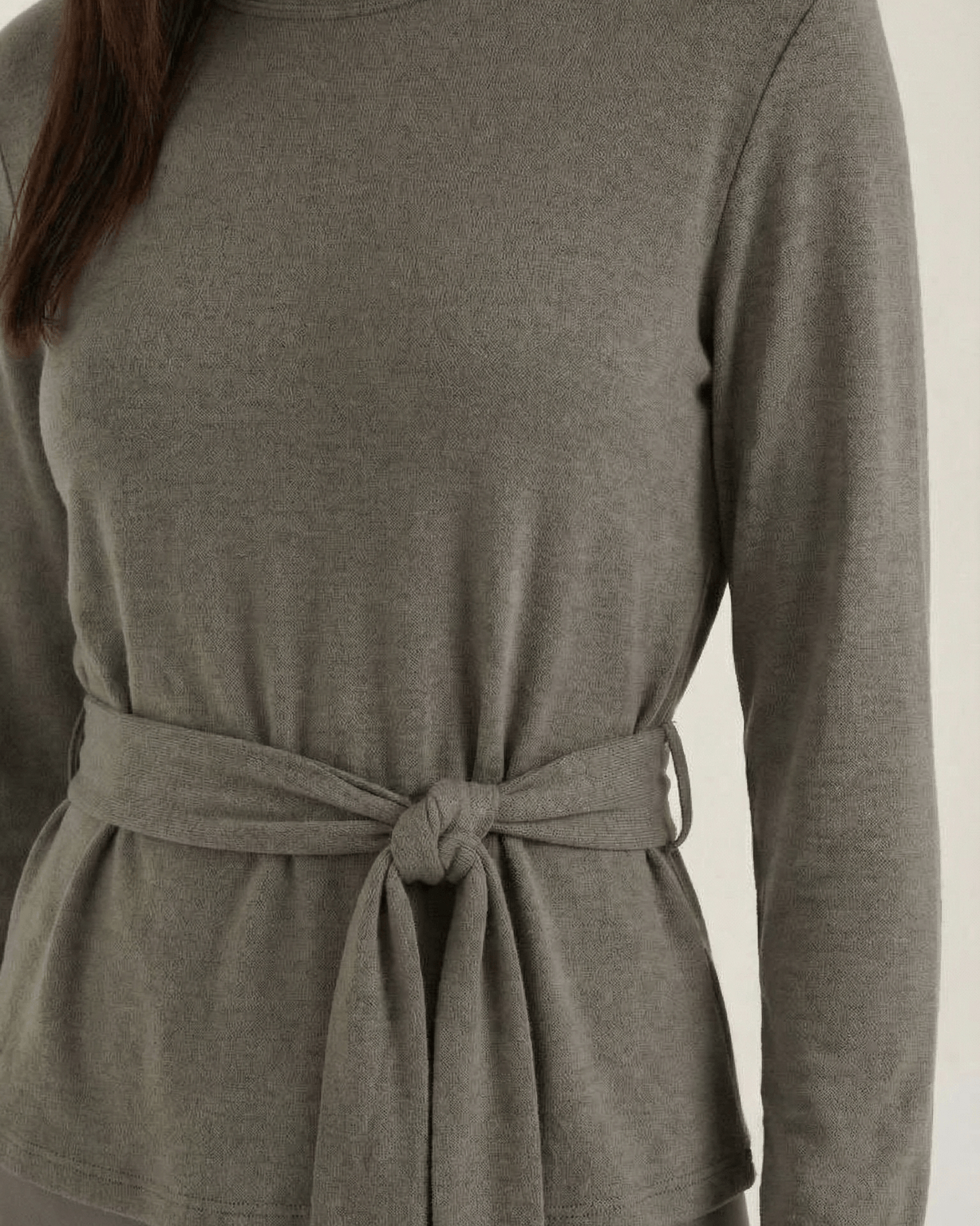 Aurazio Top Manica Lunga con Nodo Vita per Donna