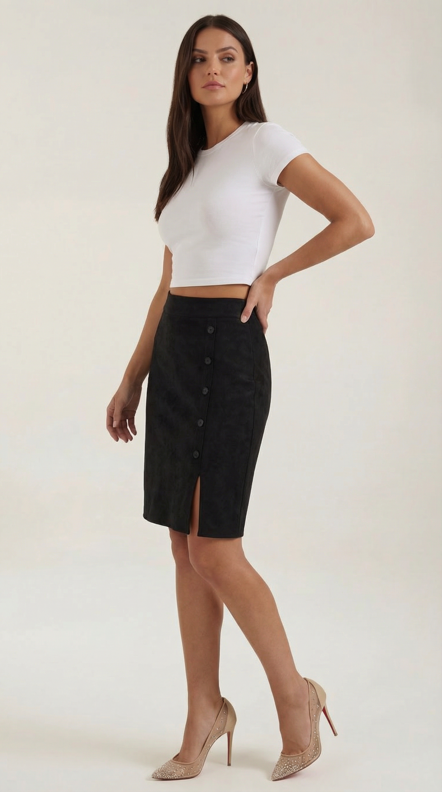 Minigonna Donna con Bottoni Sartoriale Contemporanea