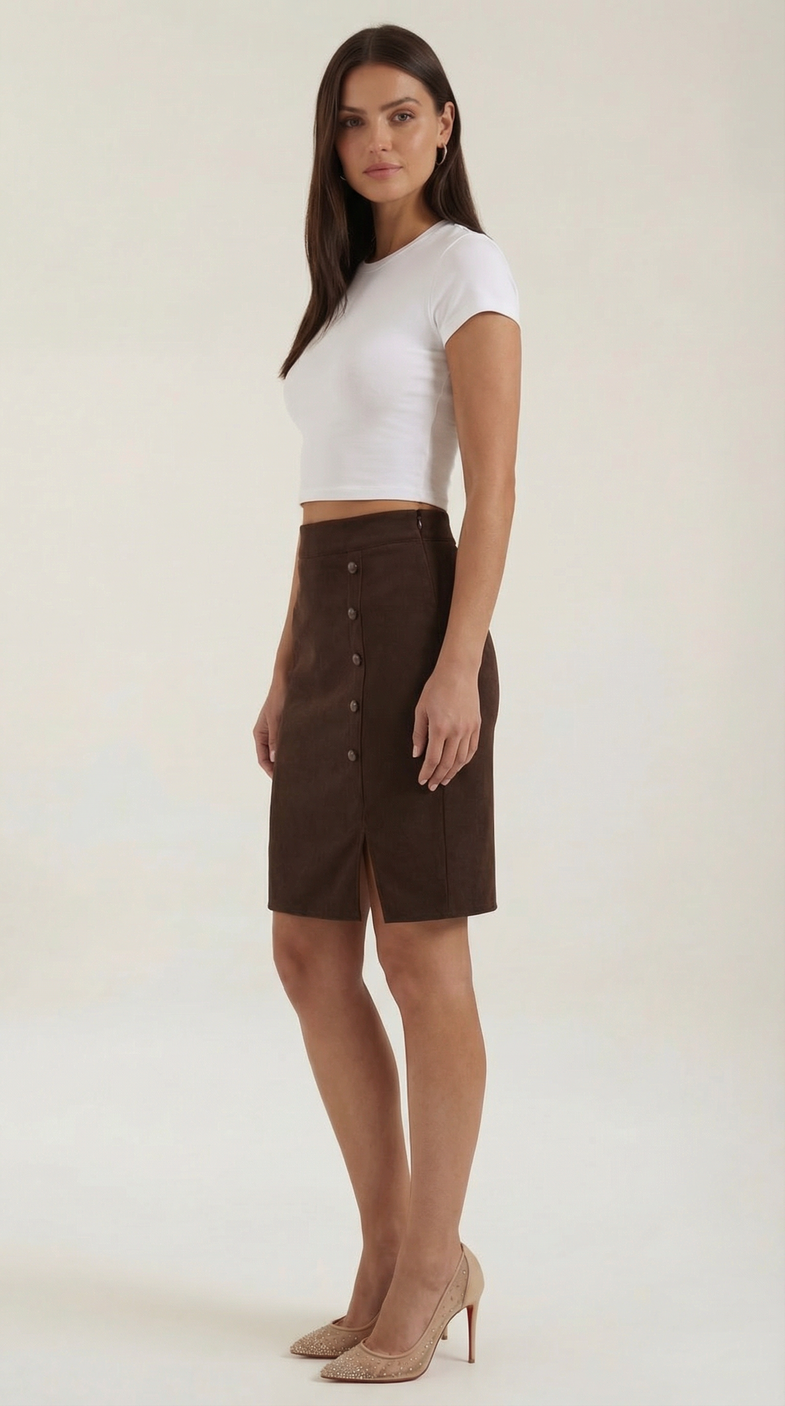 Minigonna Donna con Bottoni Sartoriale Contemporanea