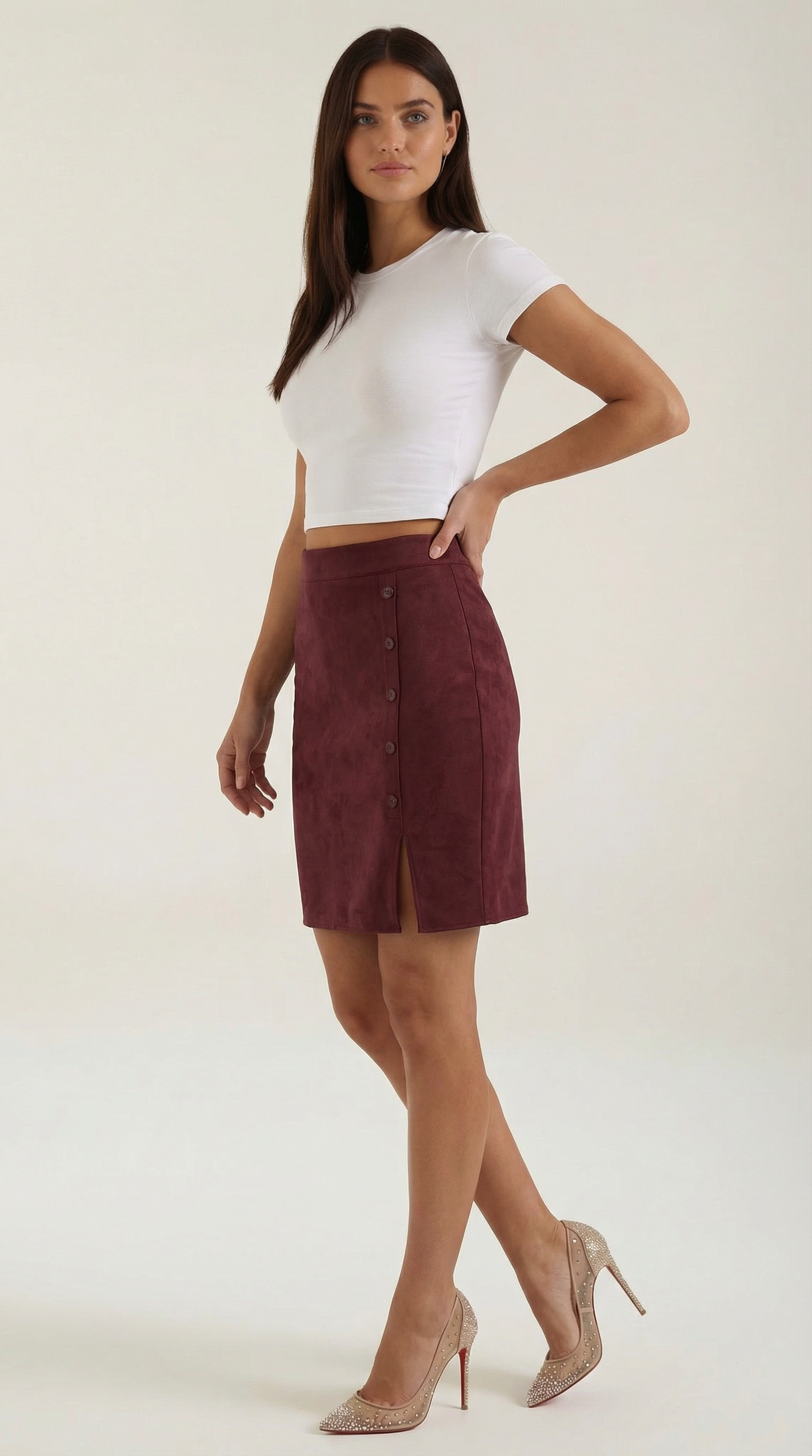Minigonna Donna con Bottoni Sartoriale Contemporanea