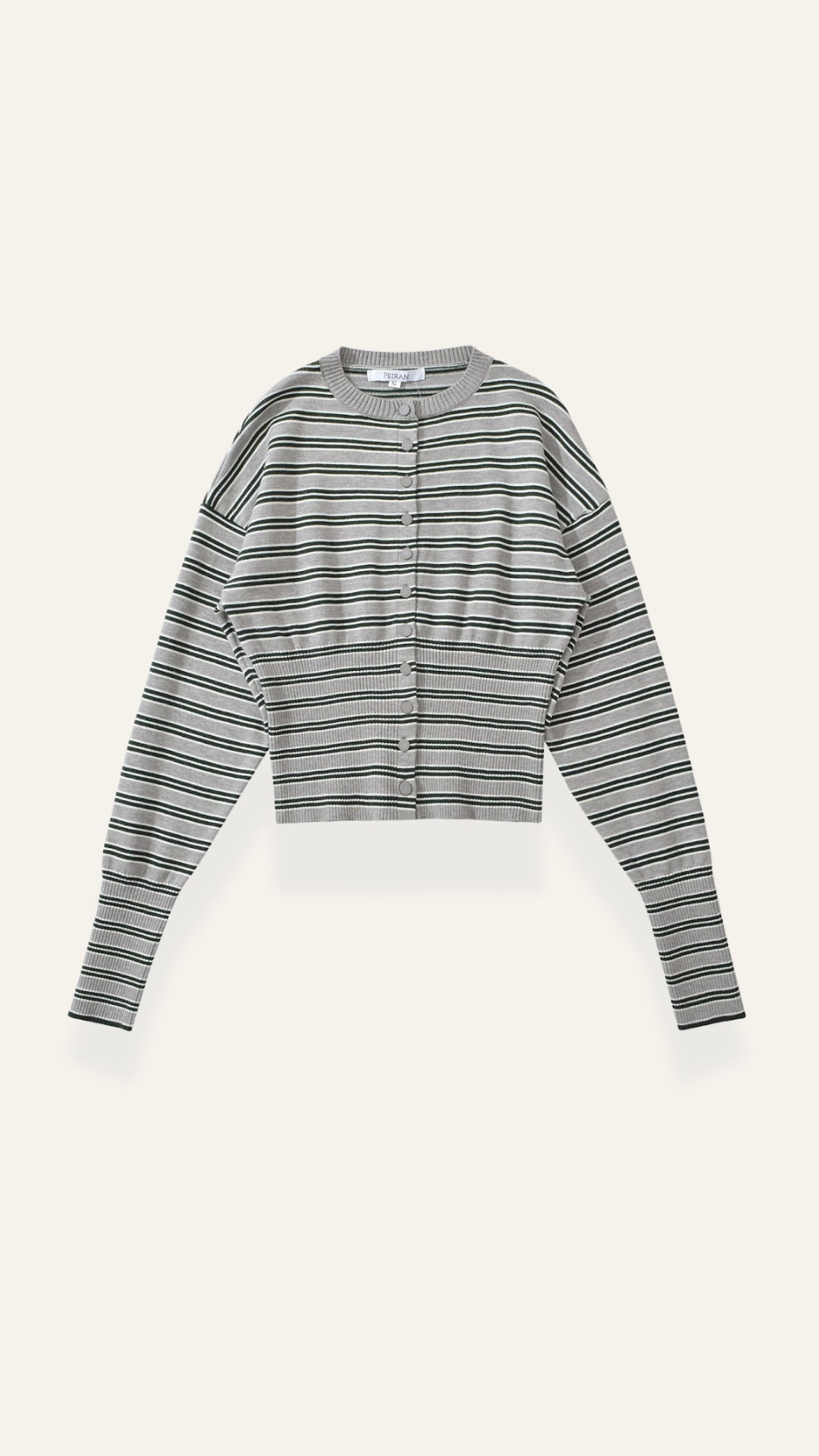 Cardigan Donna a Righe Cropped Morbido Rétro