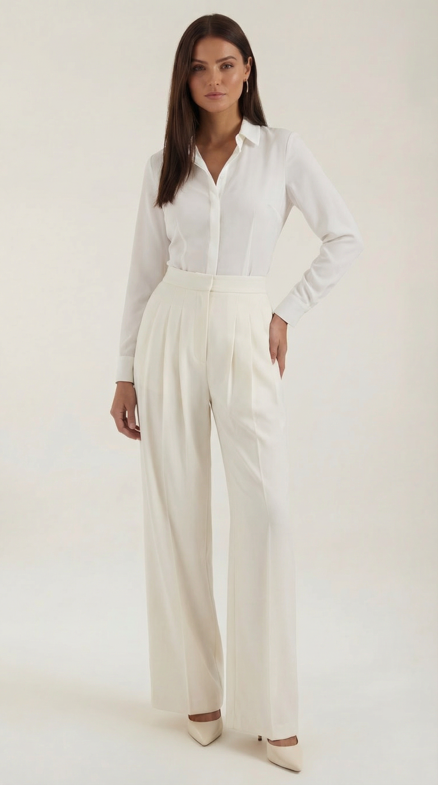 Pantaloni Donna Plissettati in Crepe Architettonici Eleganti