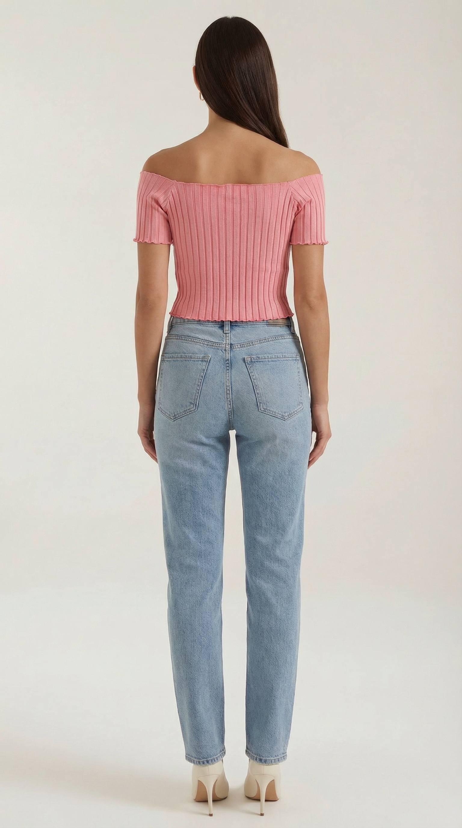 Top Corto Donna a Righe Scollo Quadrato Femminile