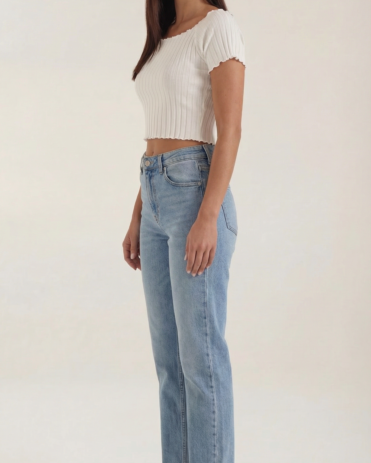 Top Corto Donna a Righe Scollo Quadrato Femminile