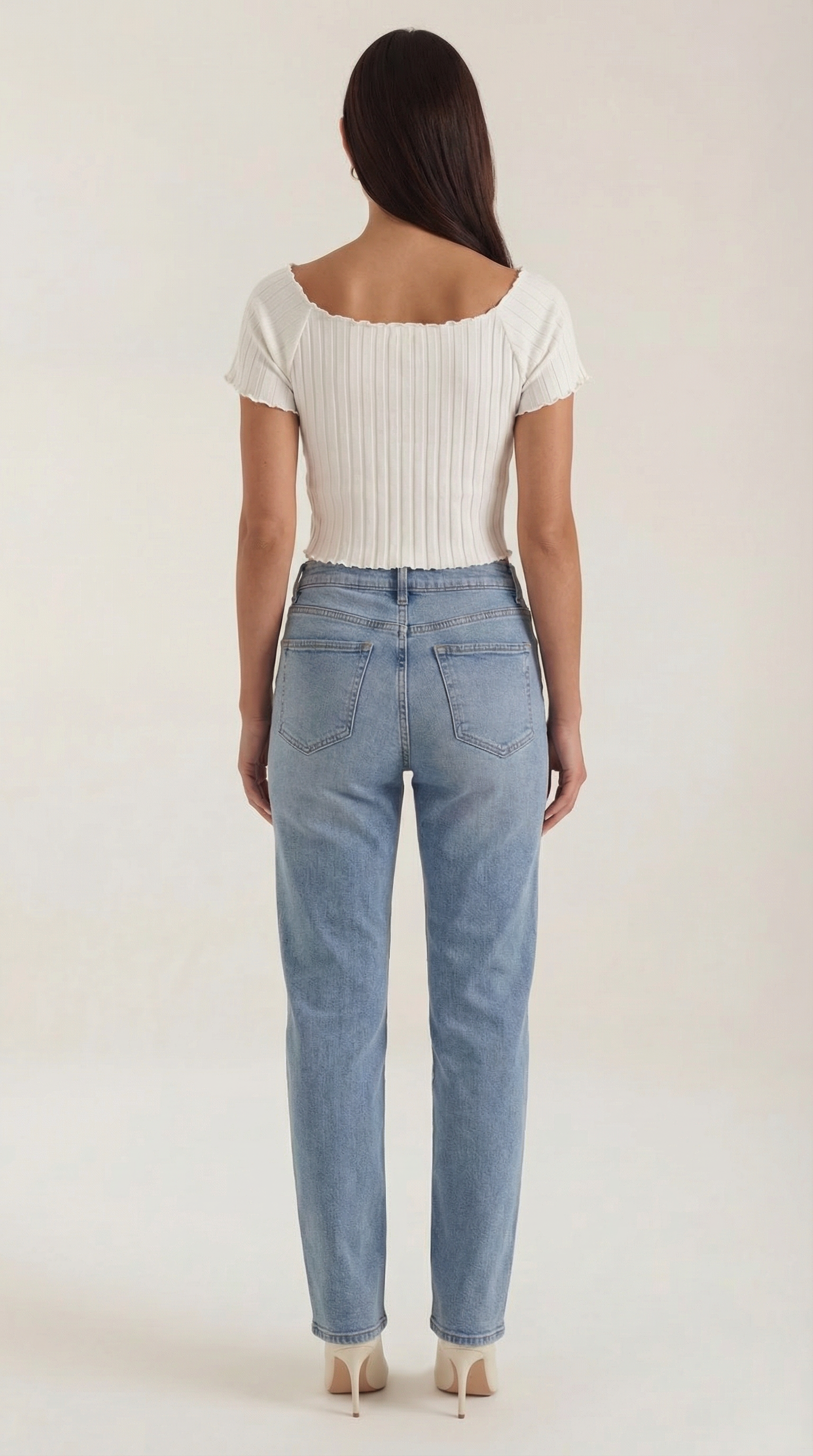 Top Corto Donna a Righe Scollo Quadrato Femminile