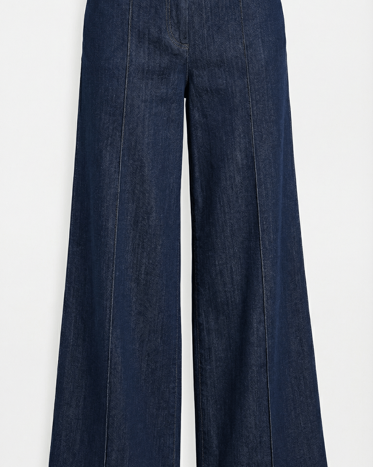 Aurazio Pantaloni in Denim a Gamba Larga da Donna