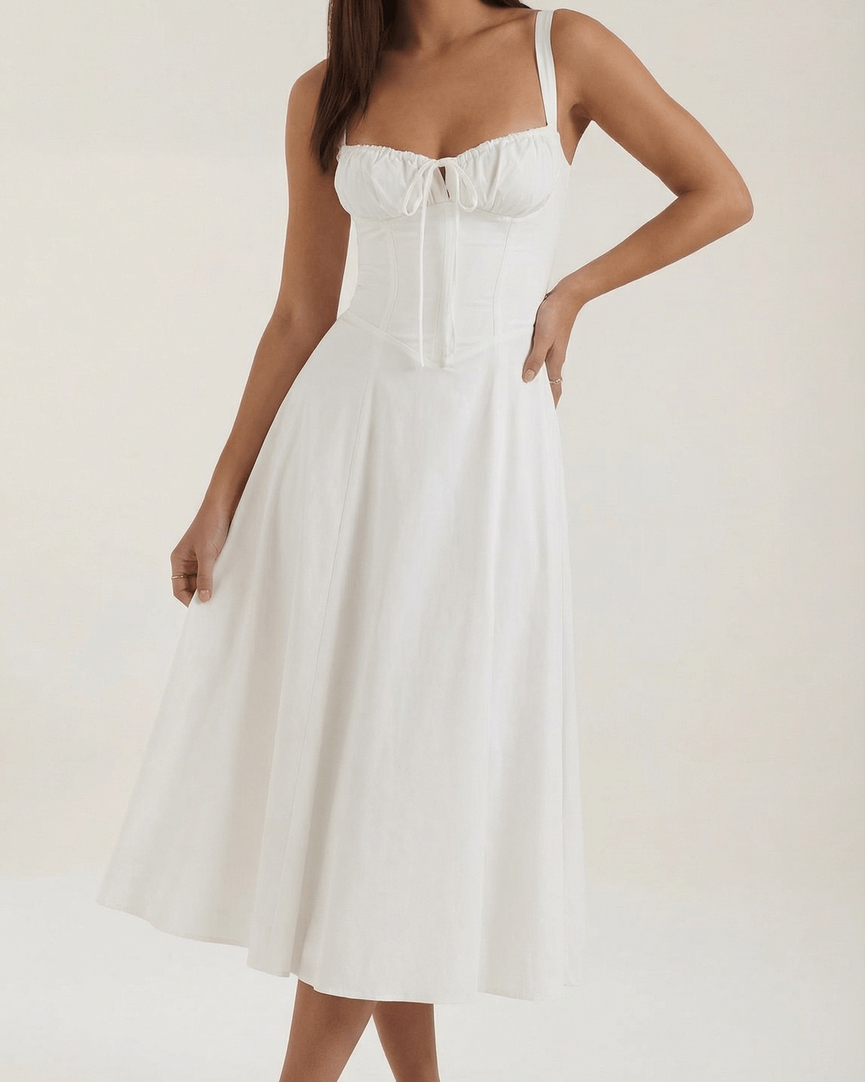 Aurazio Vestito Midi con Allacciatura da Donna