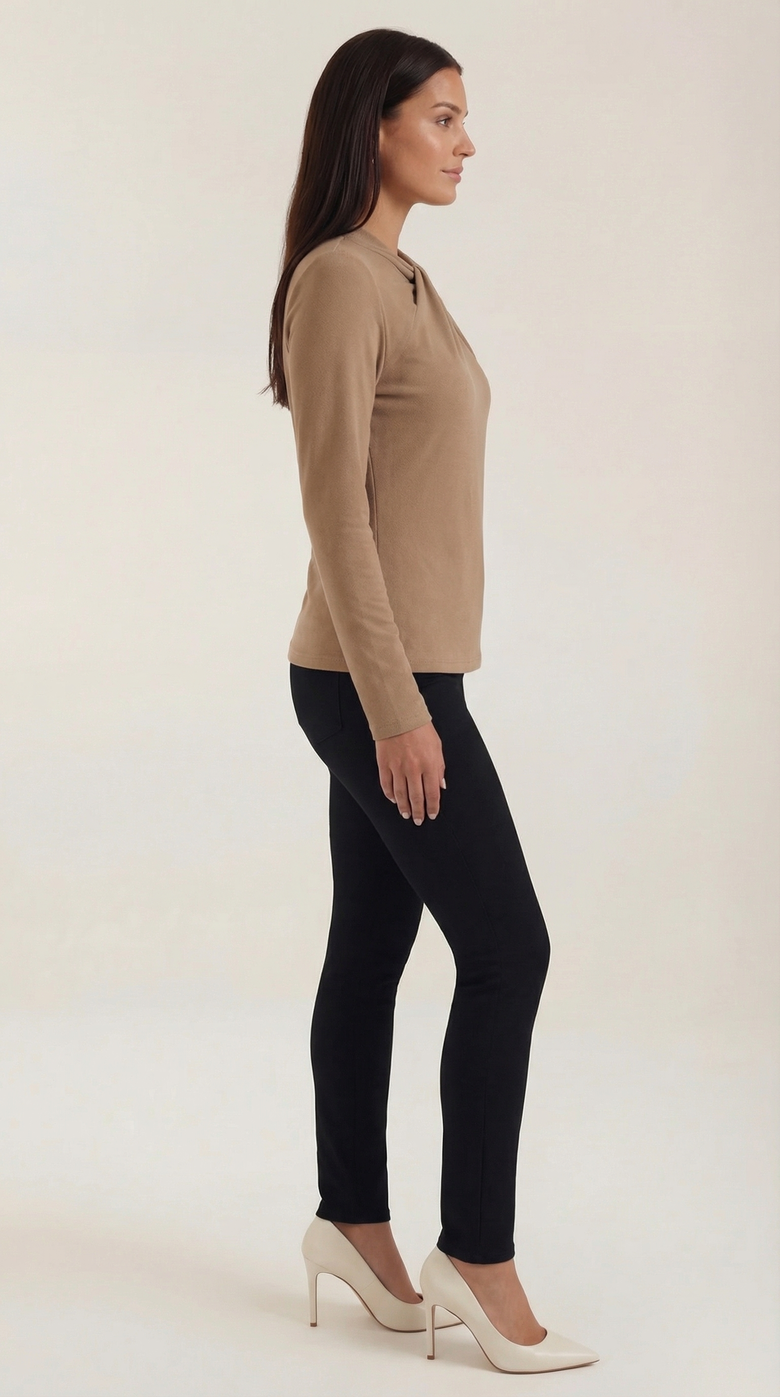 Aurazio Blusa con Nodo al Collo Alto da Donna