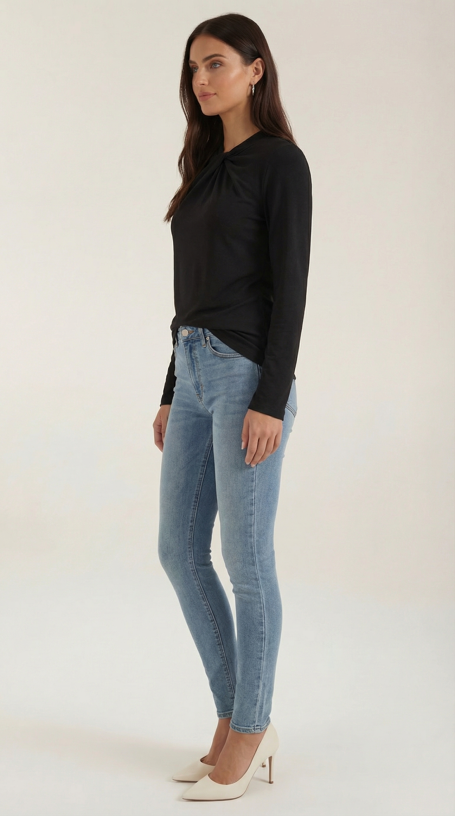 Aurazio Blusa con Nodo al Collo Alto da Donna