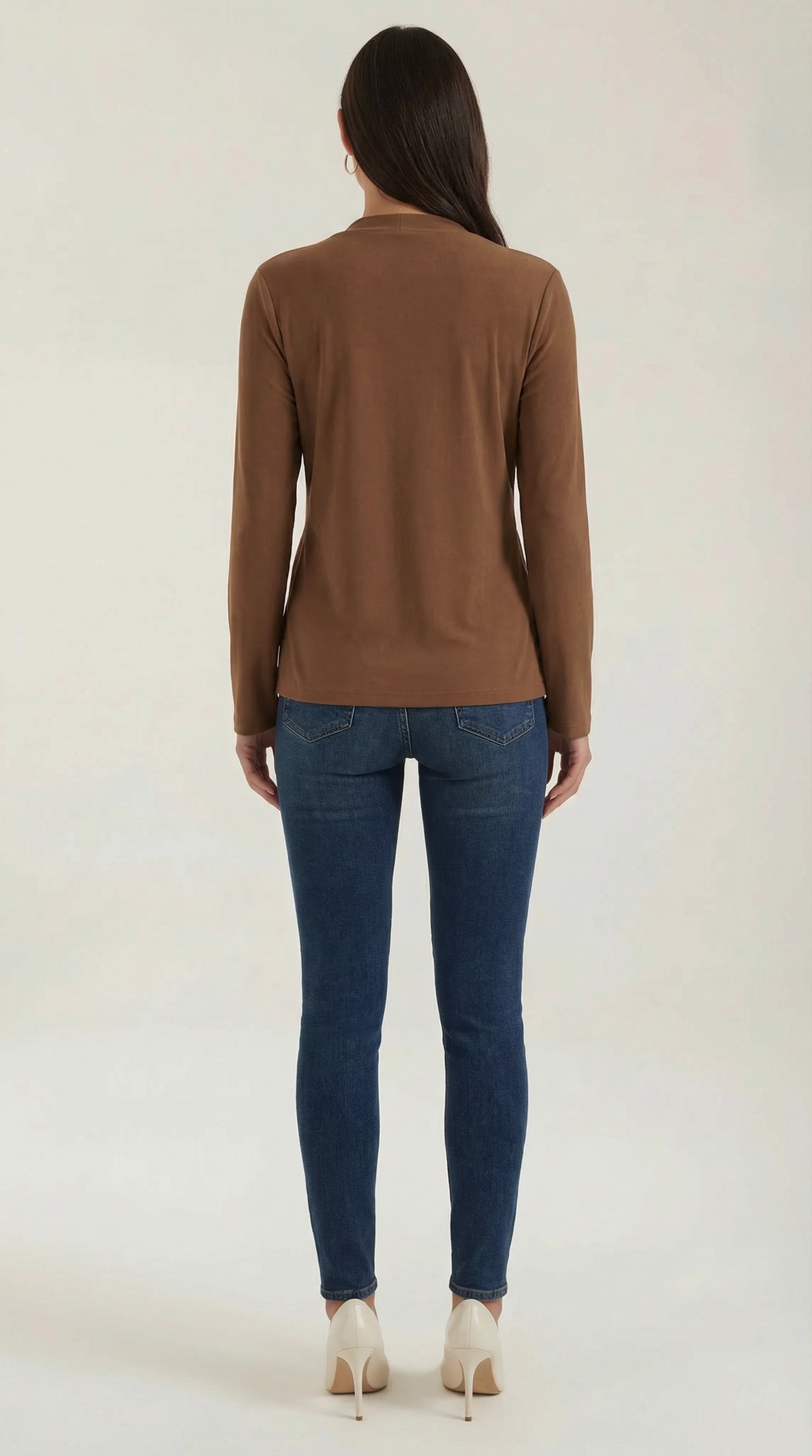 Aurazio Blusa con Nodo al Collo Alto da Donna