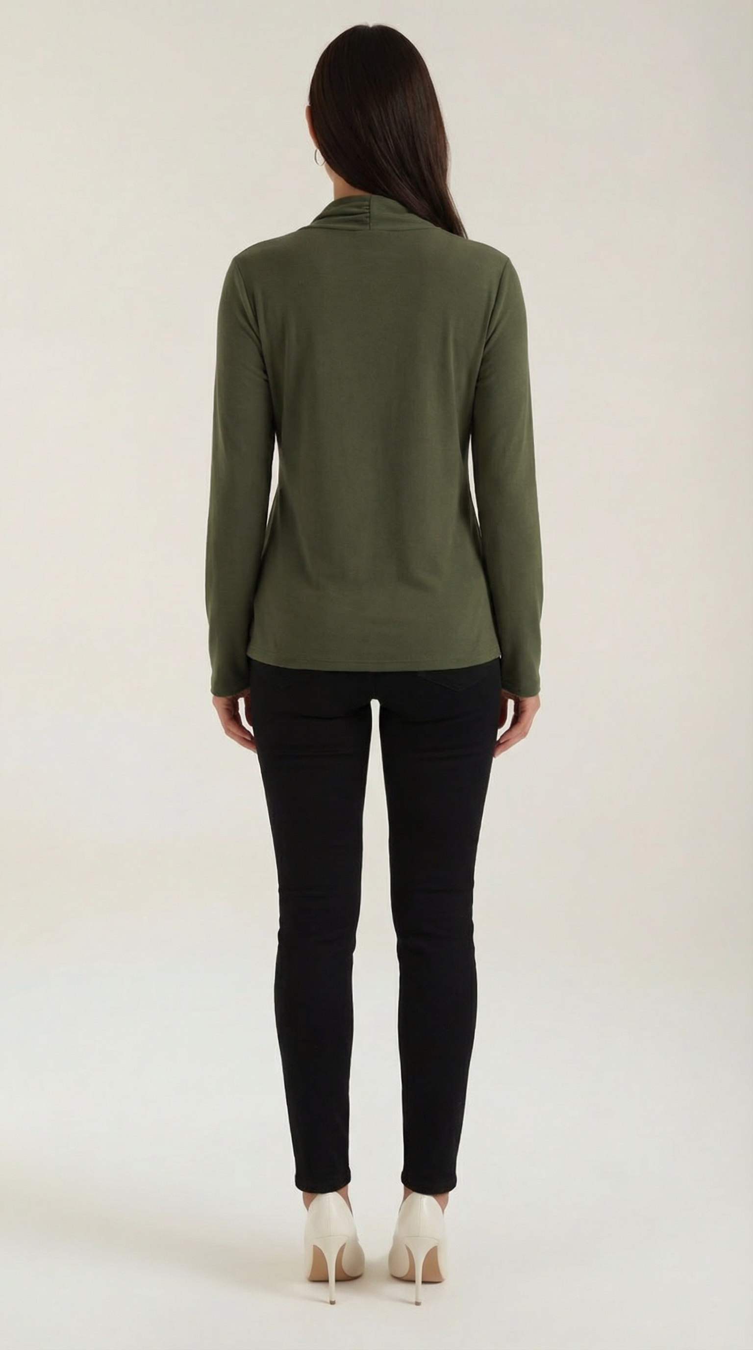 Aurazio Blusa con Nodo al Collo Alto da Donna