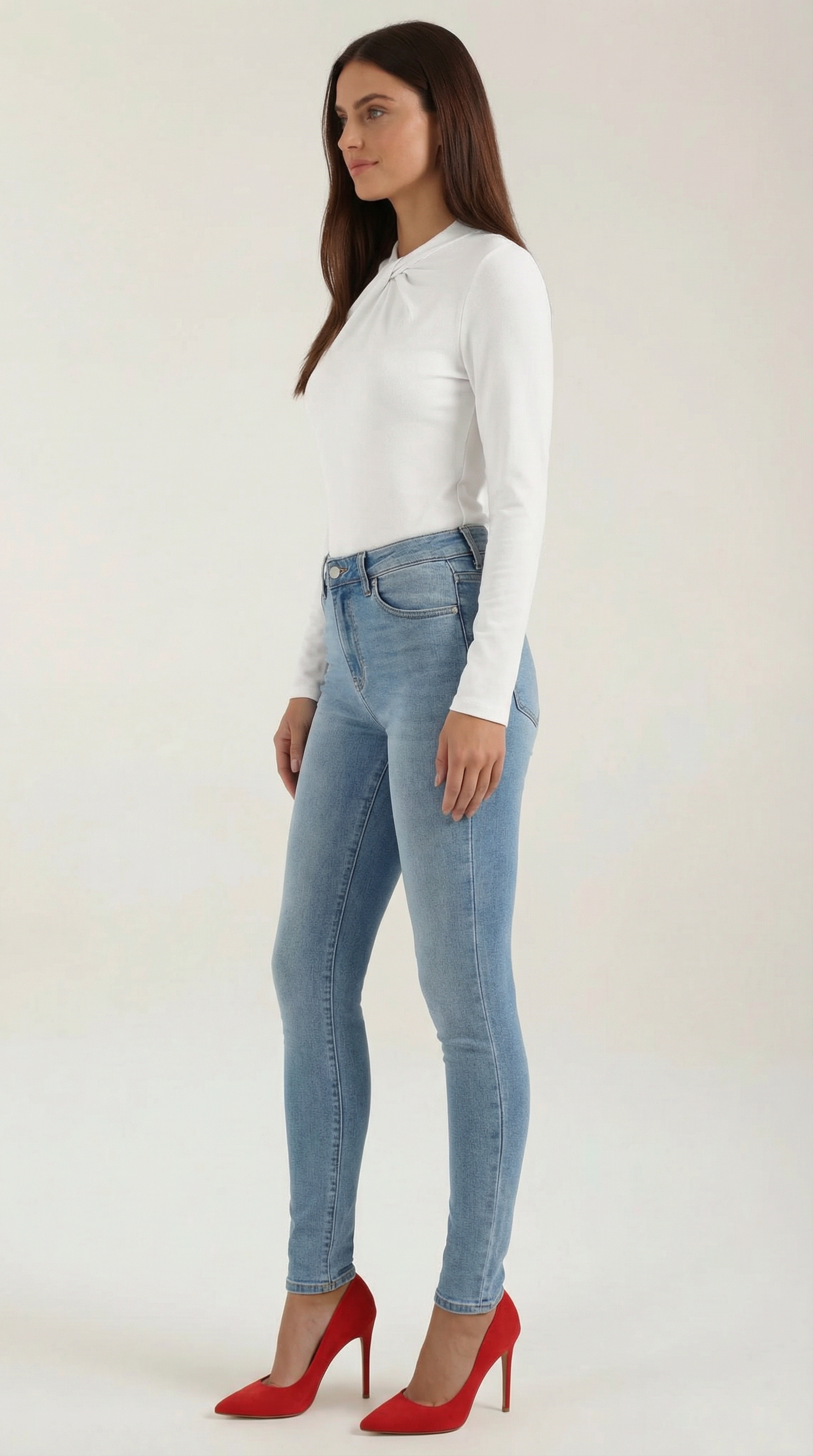 Aurazio Blusa con Nodo al Collo Alto da Donna