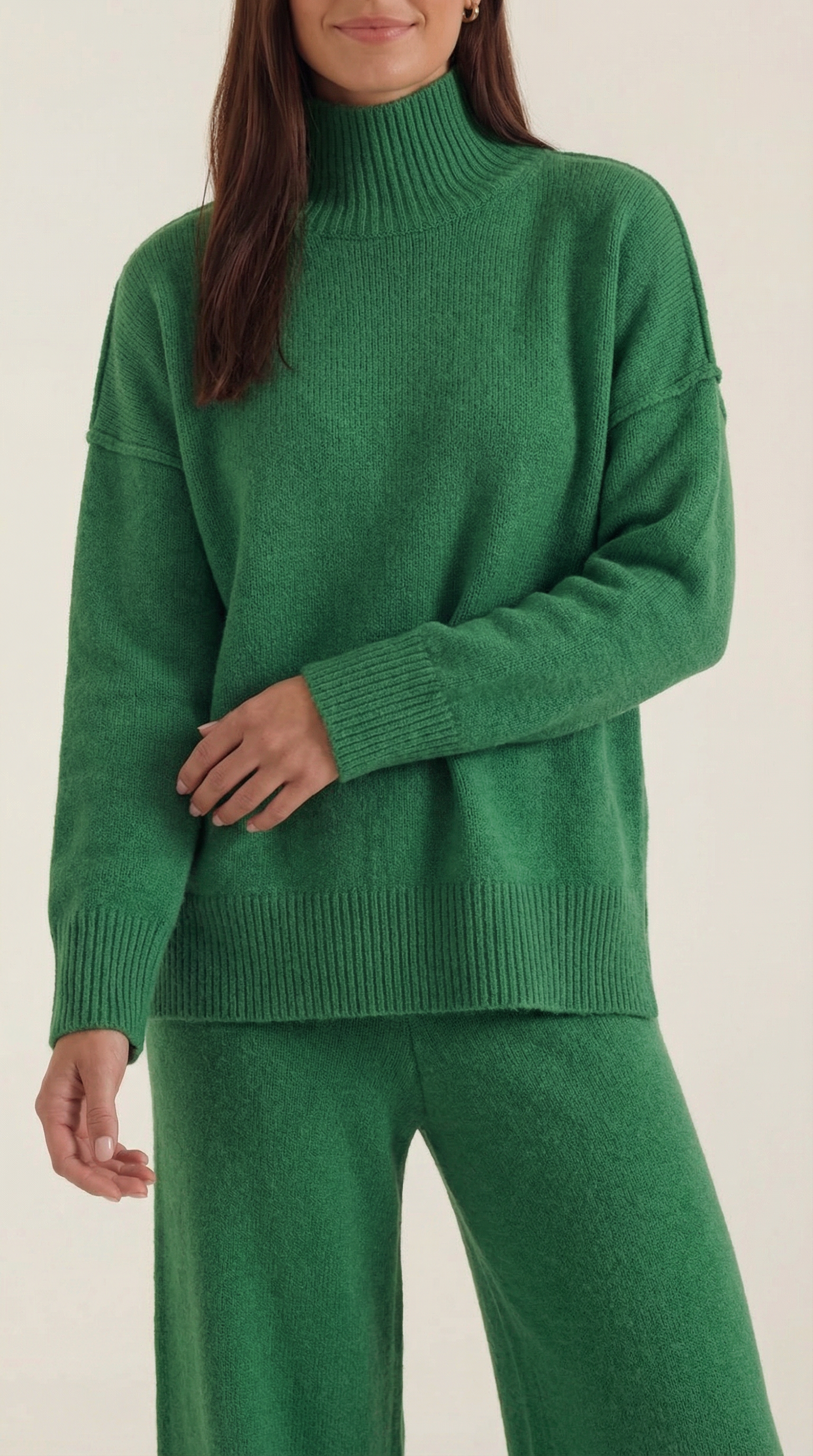 Aurazio Maglione Collo Alto E Pantaloni Per Donna