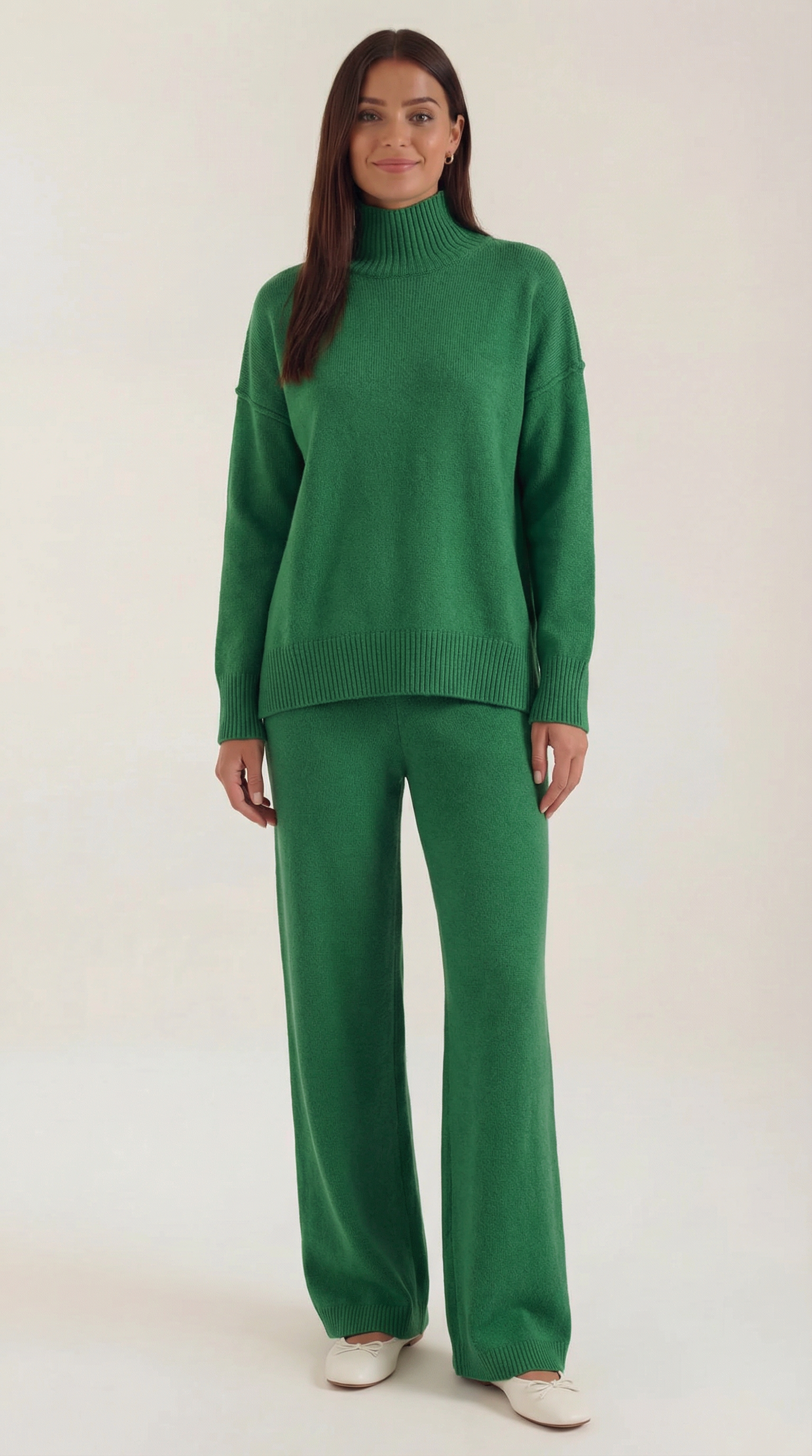 Aurazio Maglione Collo Alto E Pantaloni Per Donna