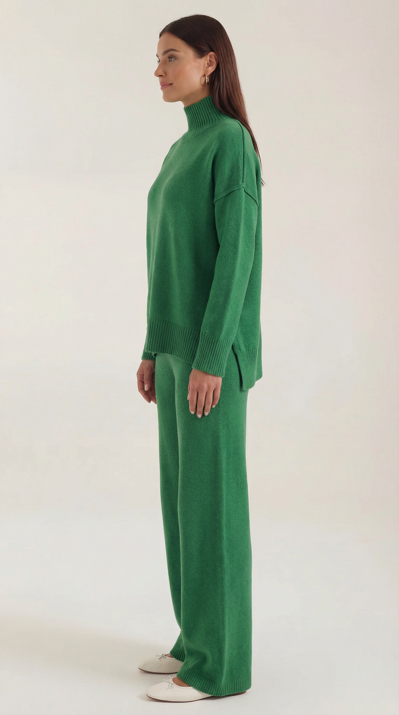 Aurazio Maglione Collo Alto E Pantaloni Per Donna