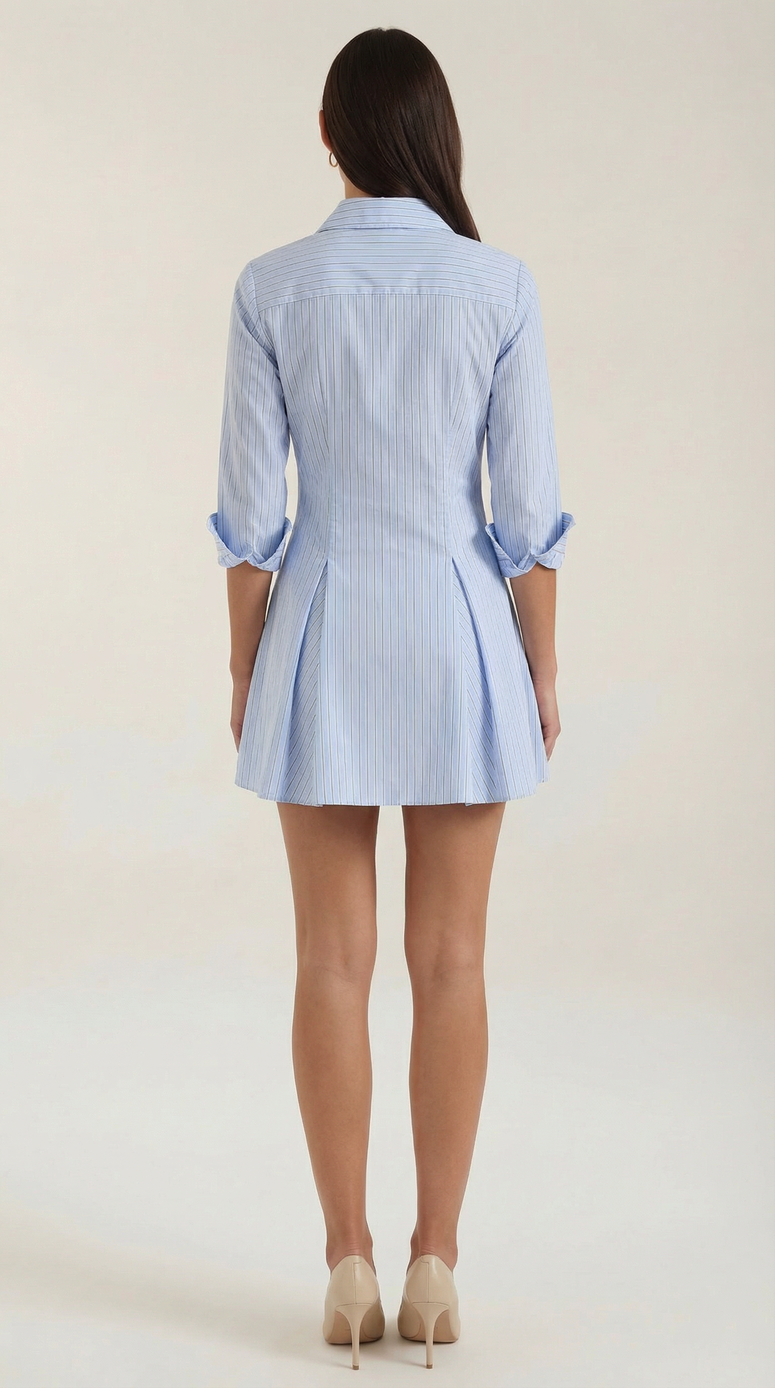 Abito Chemisier Corto Donna a Righe Leggero Fresco