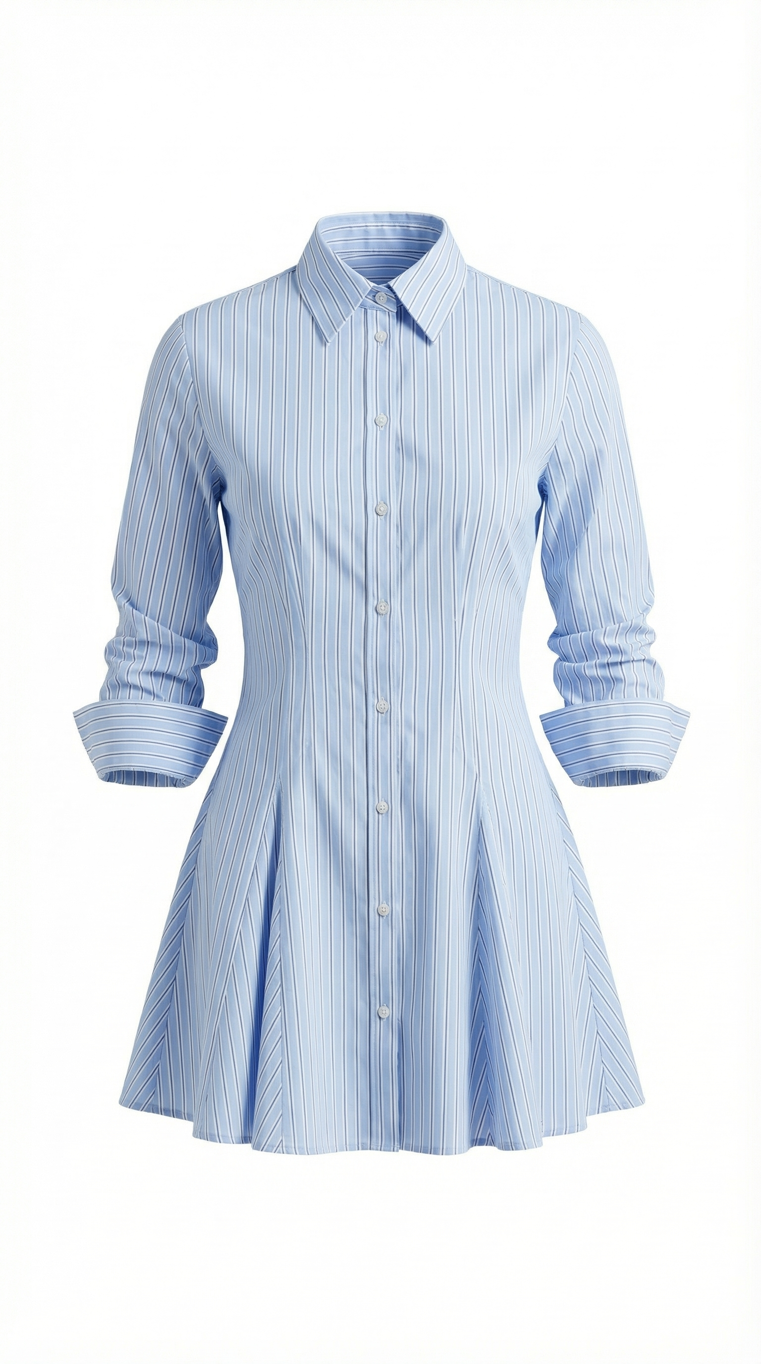 Abito Chemisier Corto Donna a Righe Leggero Fresco