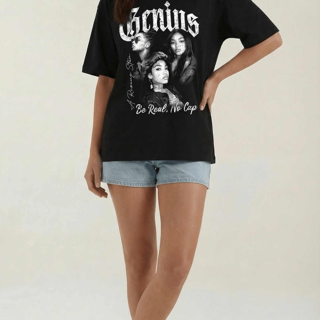 Aurazio Maglietta Grafica Oversize per Tutti