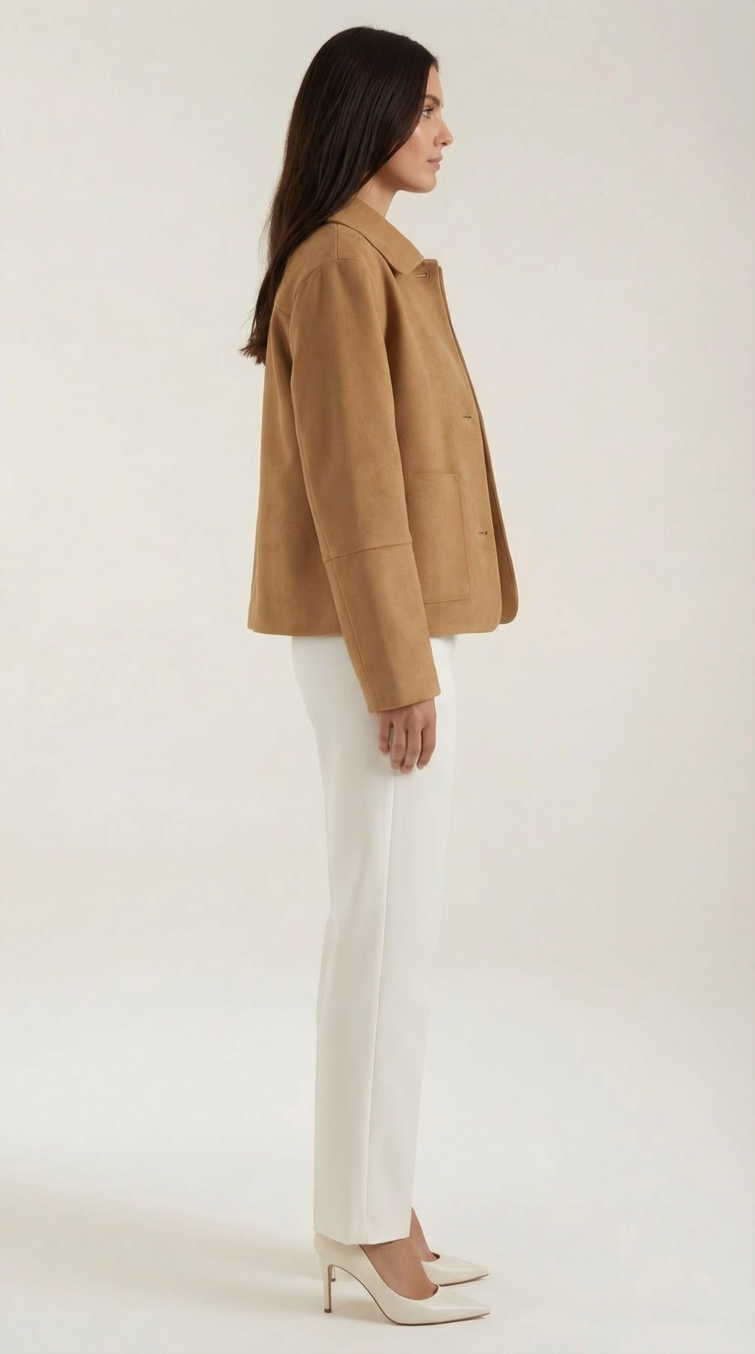 Giacca Donna Bottonata Morbida Cropped Leggera