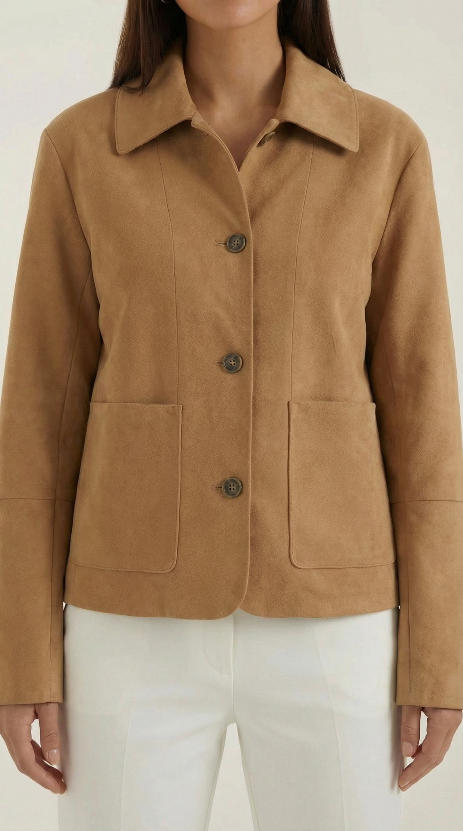 Giacca Donna Bottonata Morbida Cropped Leggera