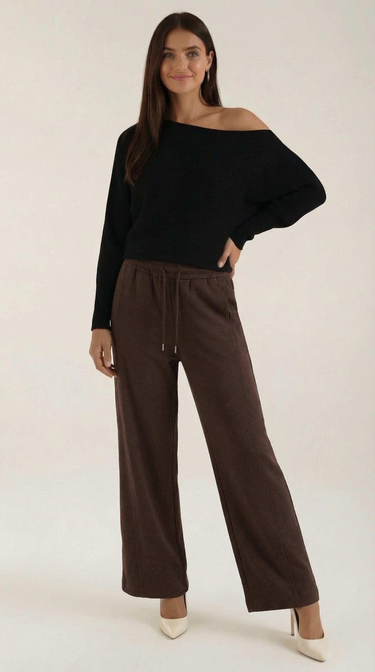 Aurazio Pantaloni Larghi con Coulisse per Donna
