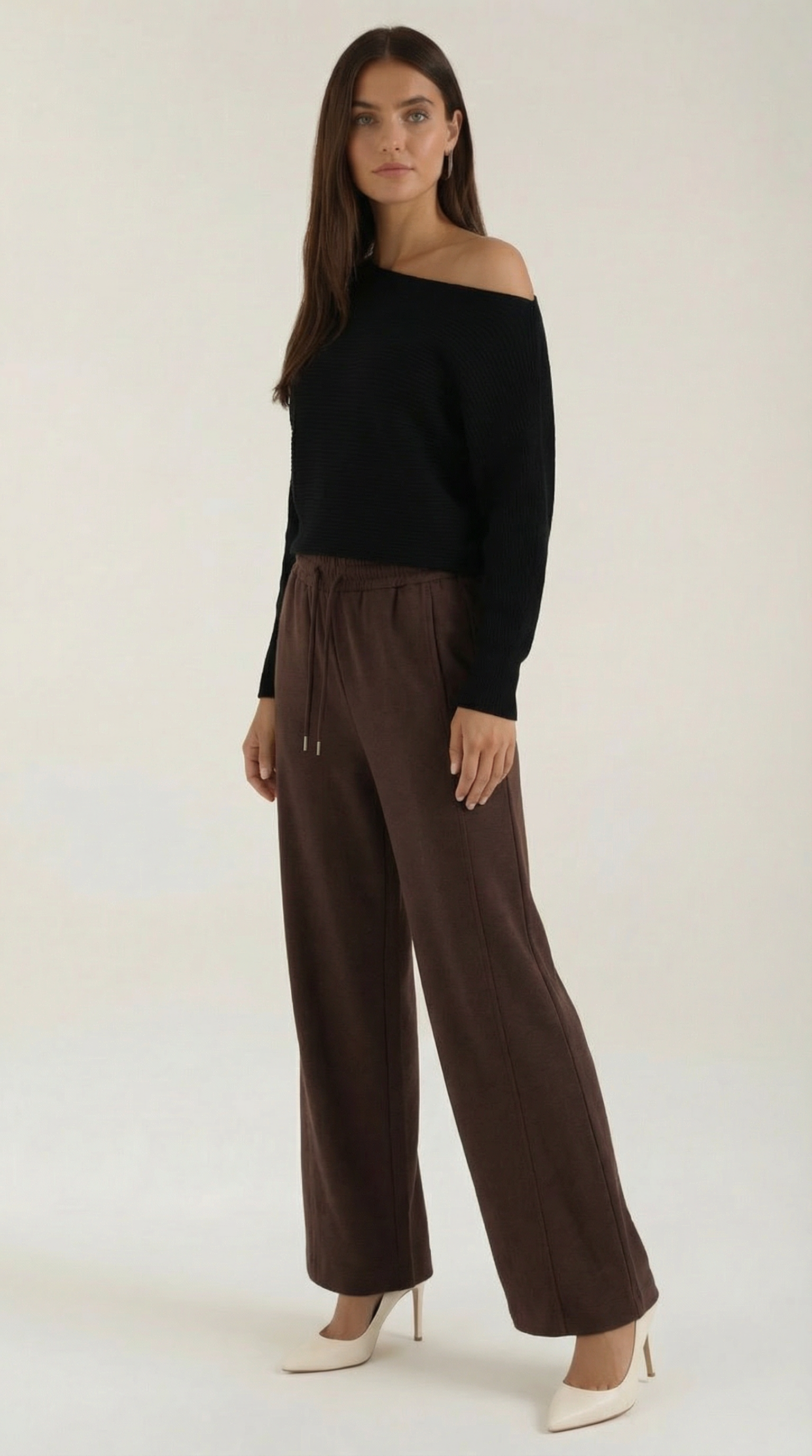 Aurazio Pantaloni Larghi con Coulisse per Donna